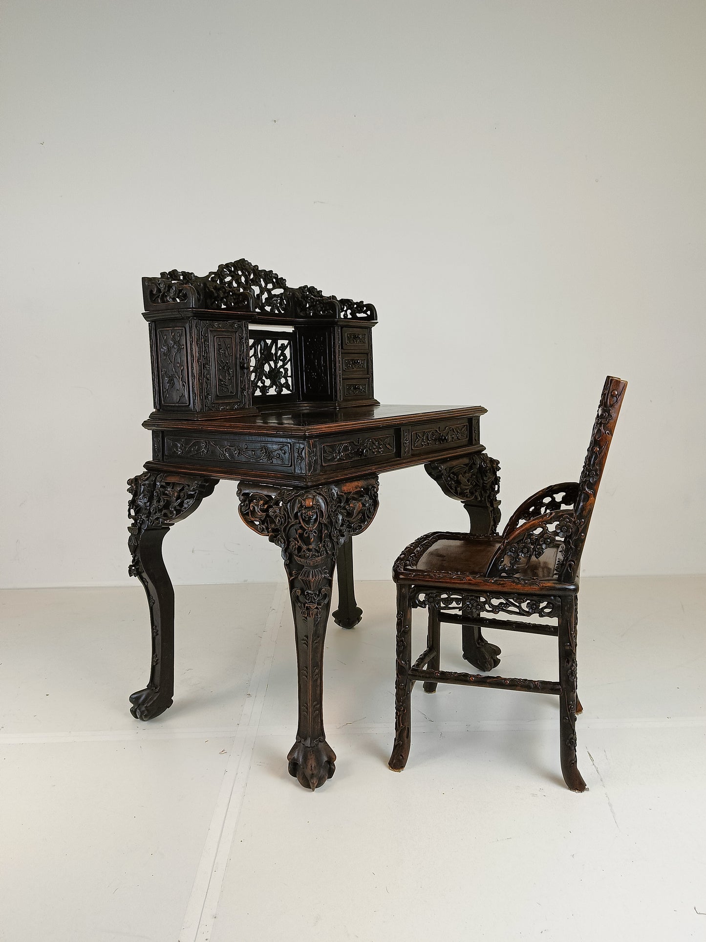 Antique Chinese Padouk Wood Desk