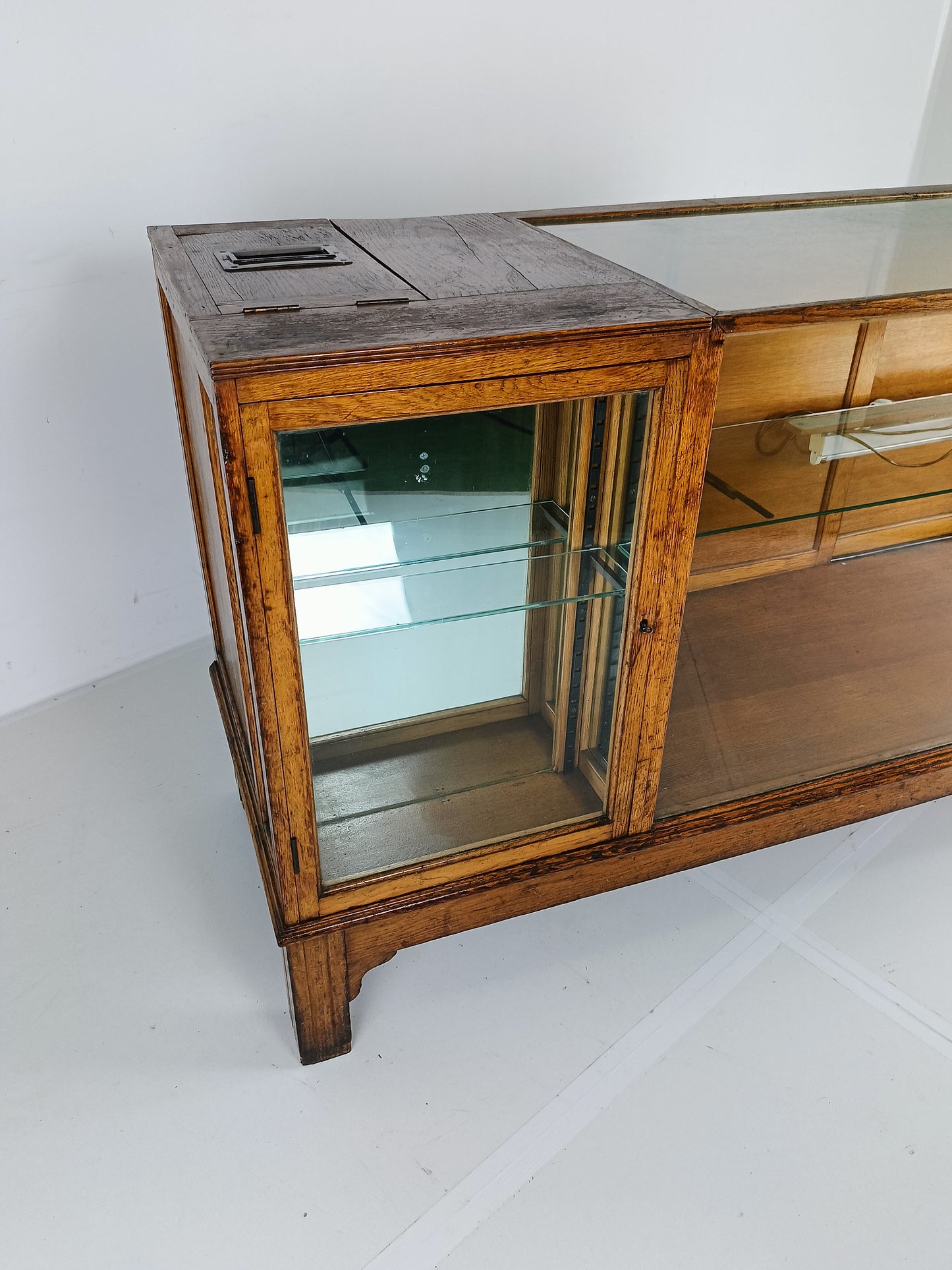 Antique Rare Glass Shop Counter By Dudley&Co