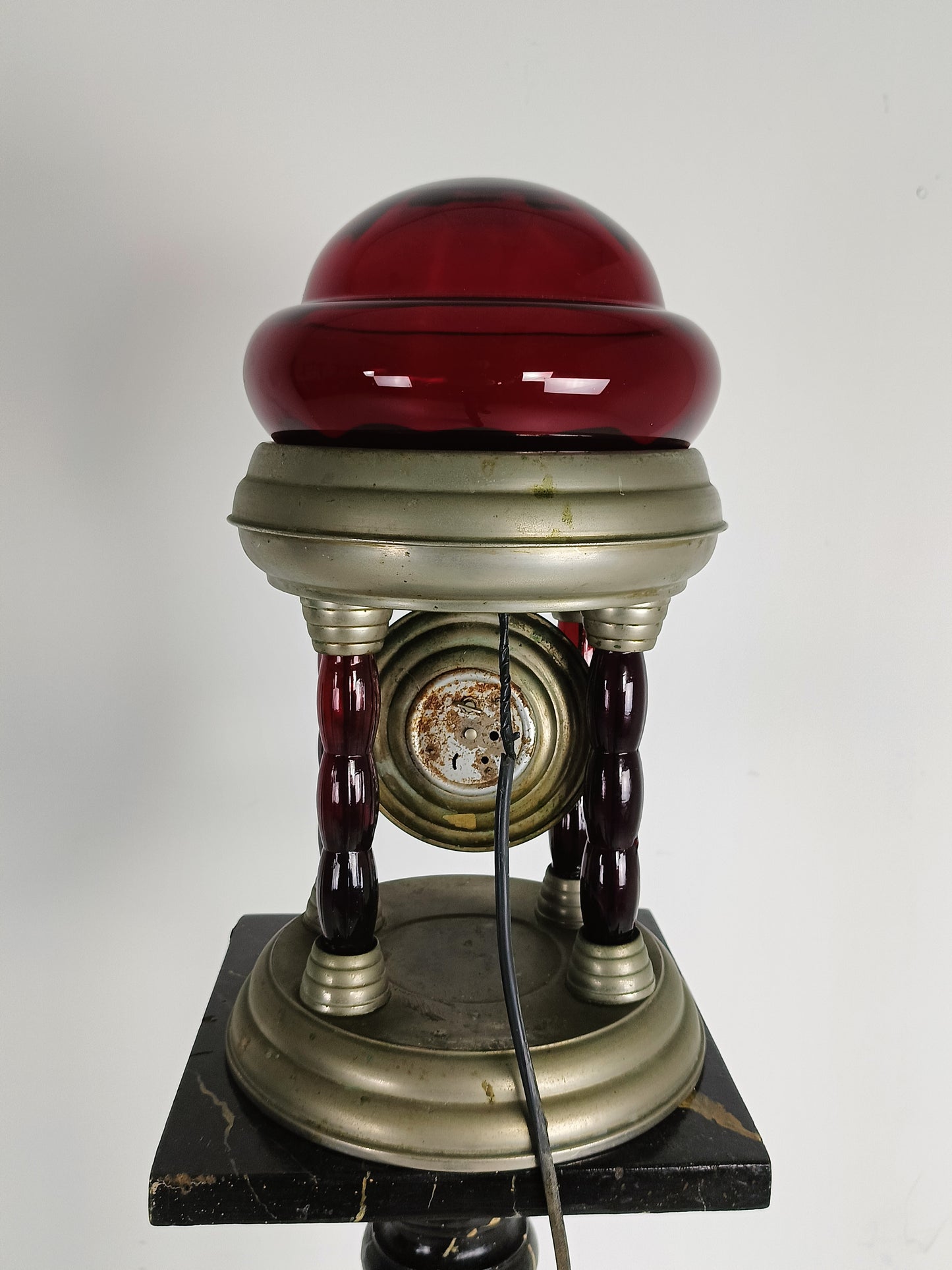 Unique Vintage Tin Lamp With Clockwork