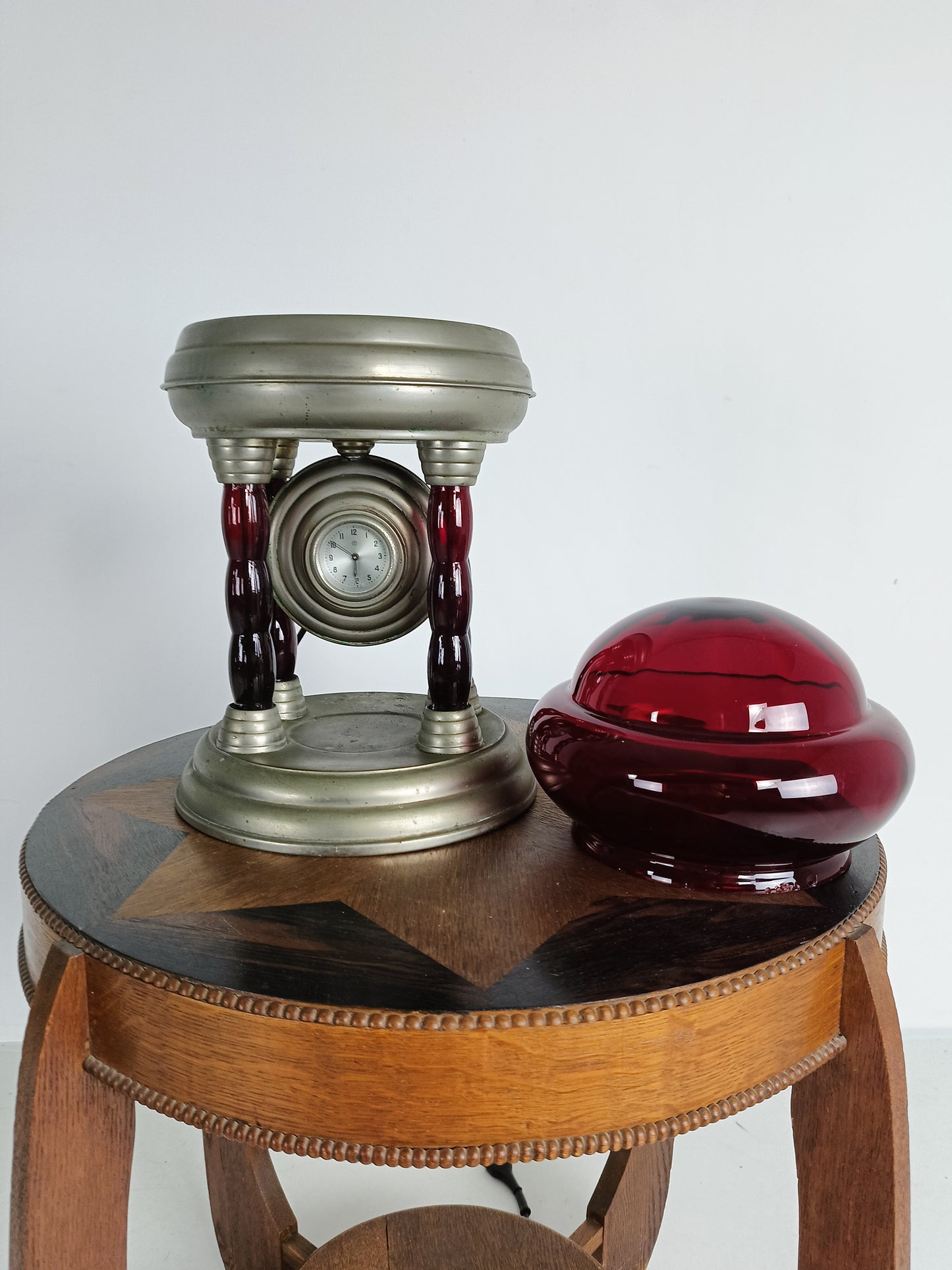 Unique Vintage Tin Lamp With Clockwork