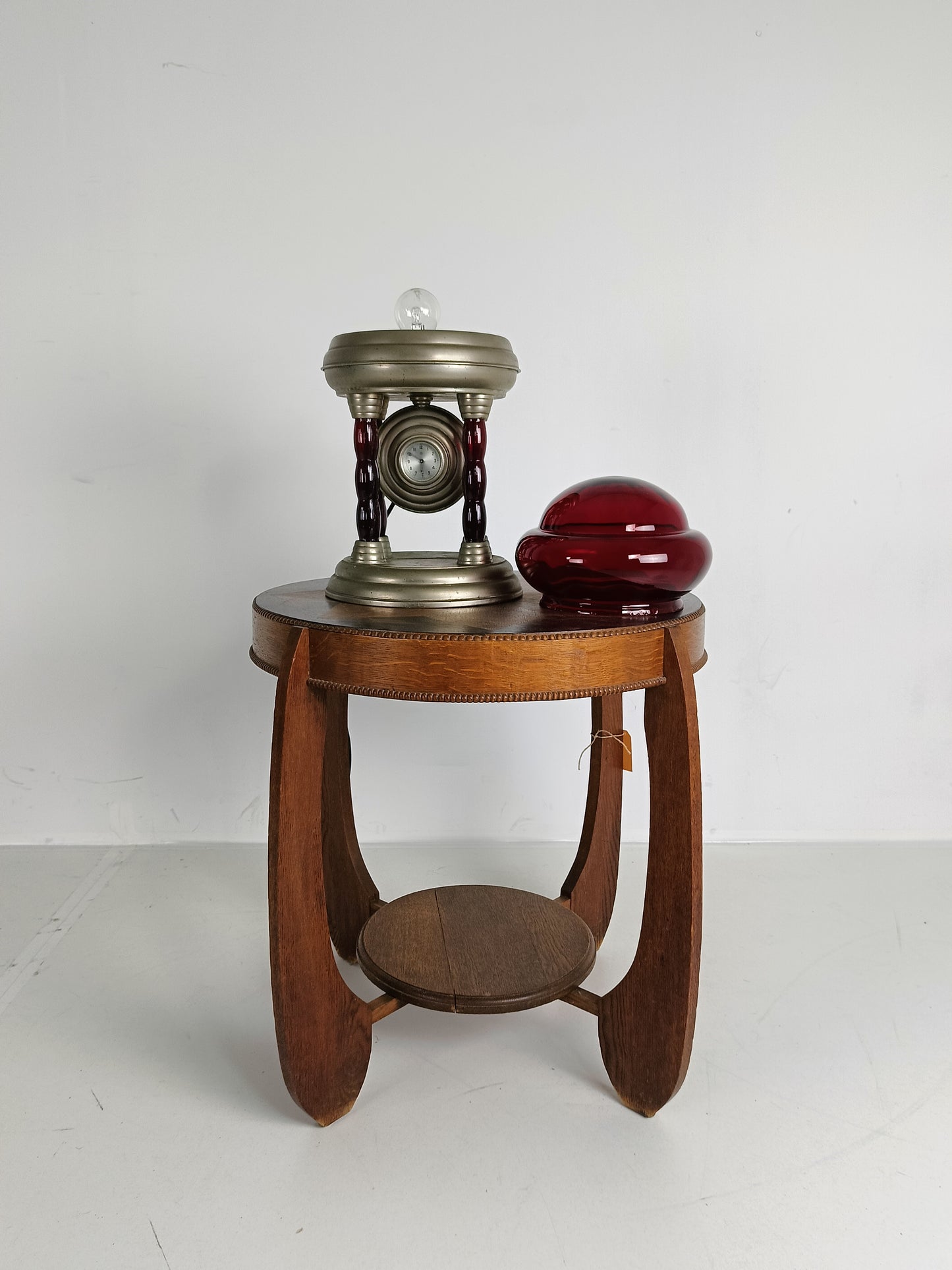 Unique Vintage Tin Lamp With Clockwork