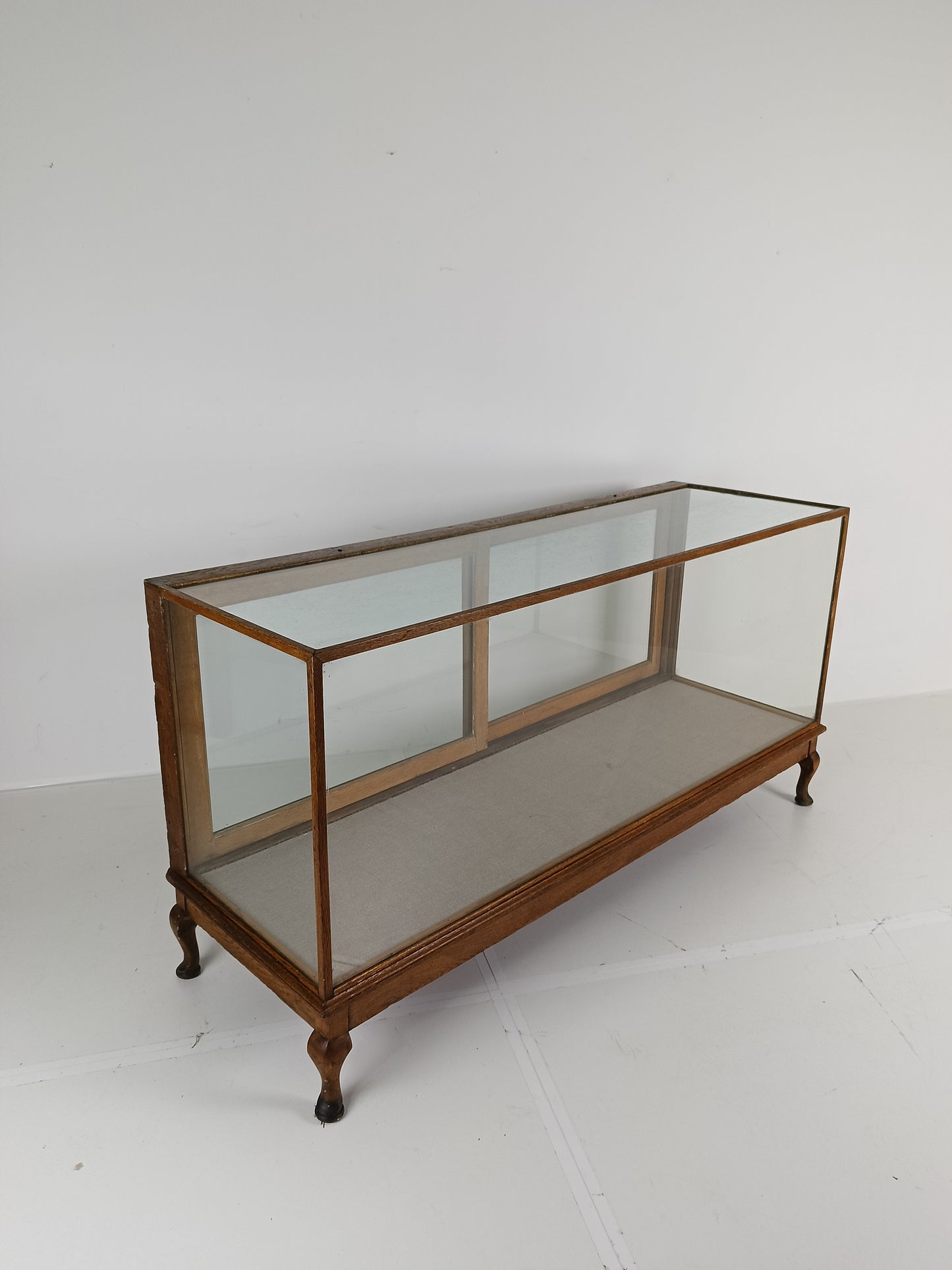 Antique Large Glass Dispay Cabinet / Shop Counter