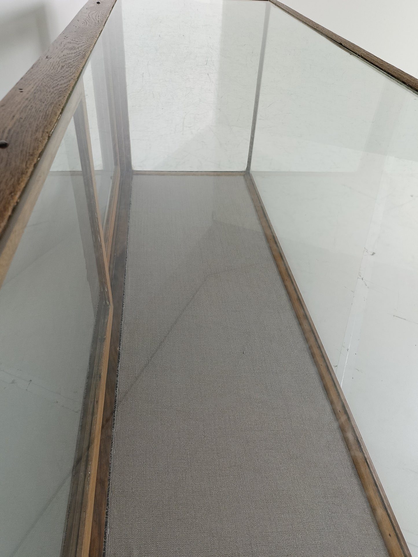 Antique Large Glass Dispay Cabinet / Shop Counter