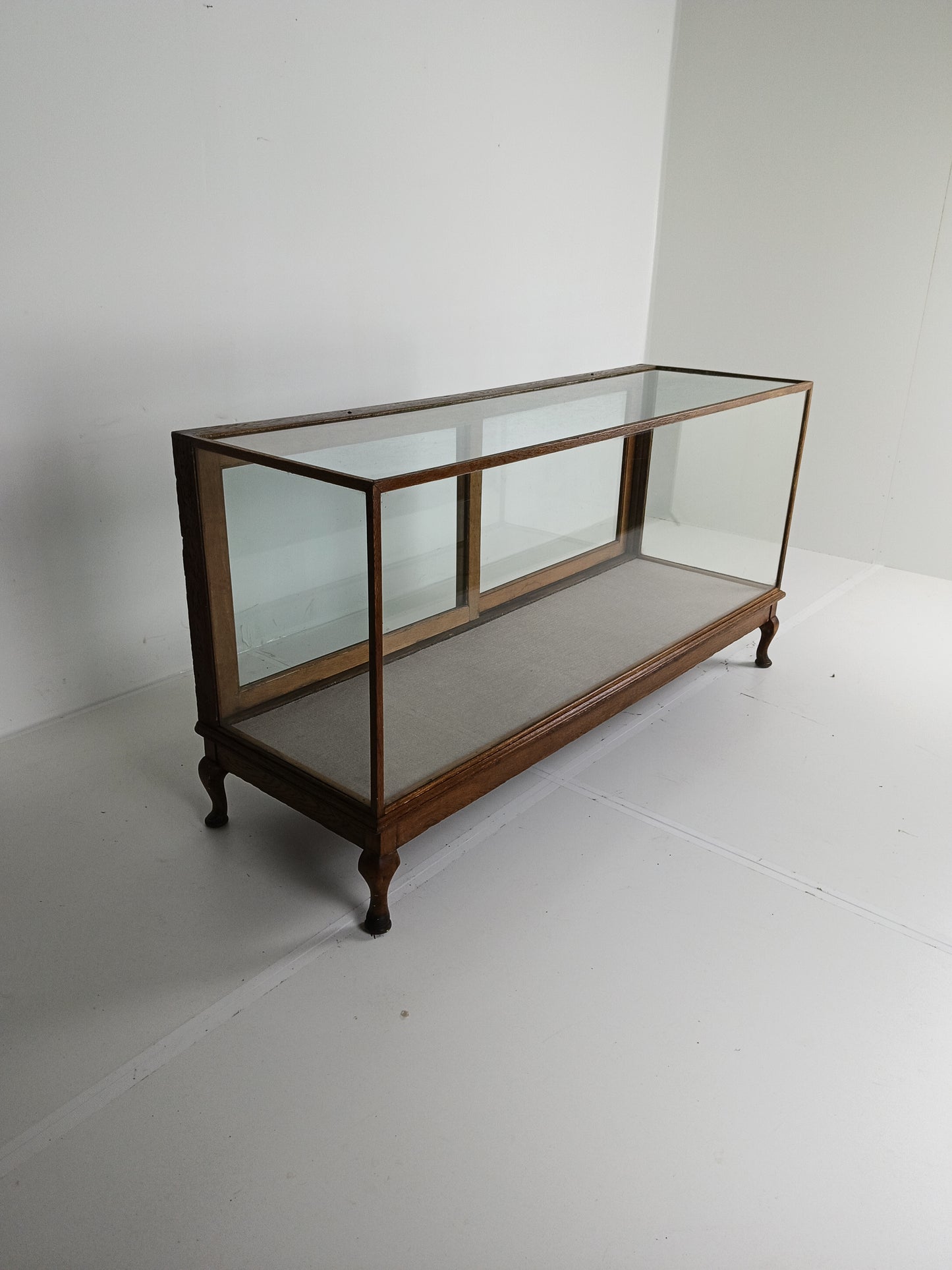 Antique Large Glass Dispay Cabinet / Shop Counter