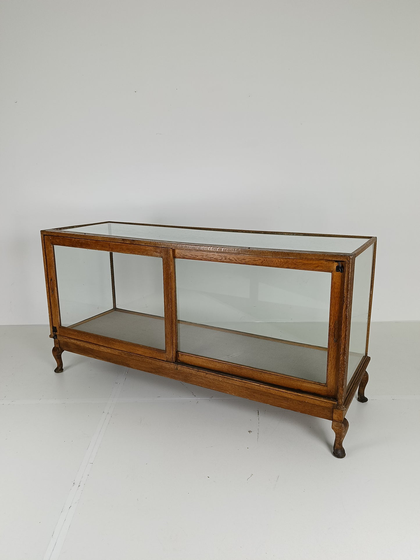 Antique Large Glass Dispay Cabinet / Shop Counter