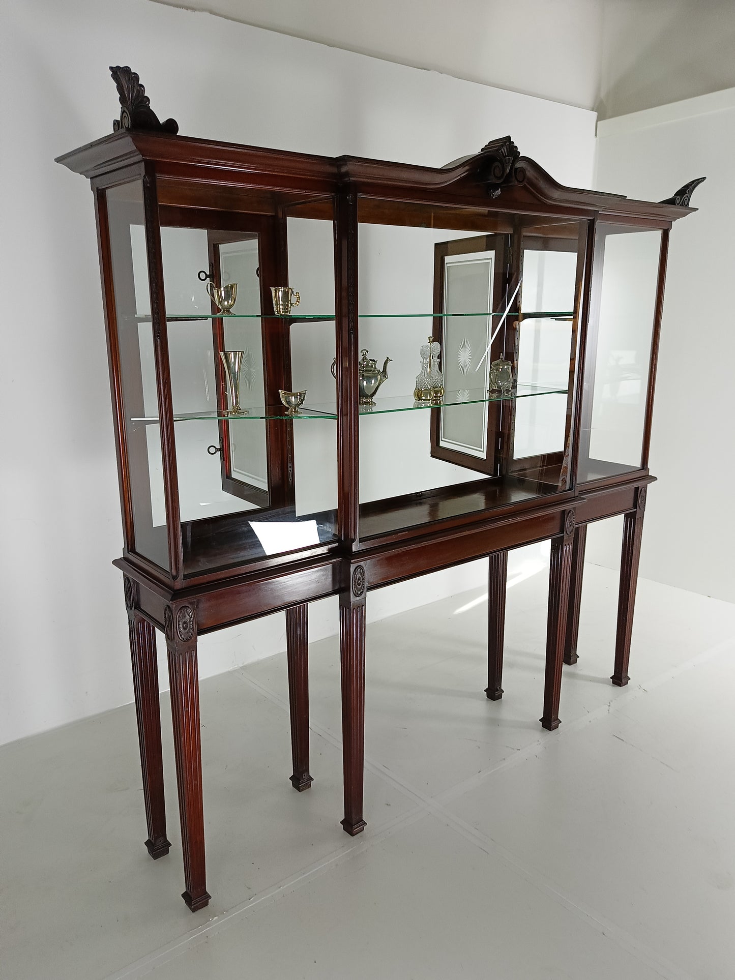 Neoclassical Mahogany Shop Display Cabinet Made By A Edmonds&Co
