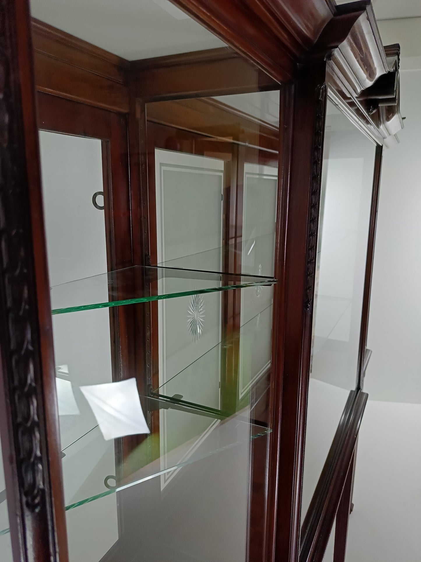 Neoclassical Mahogany Shop Display Cabinet Made By A Edmonds&Co
