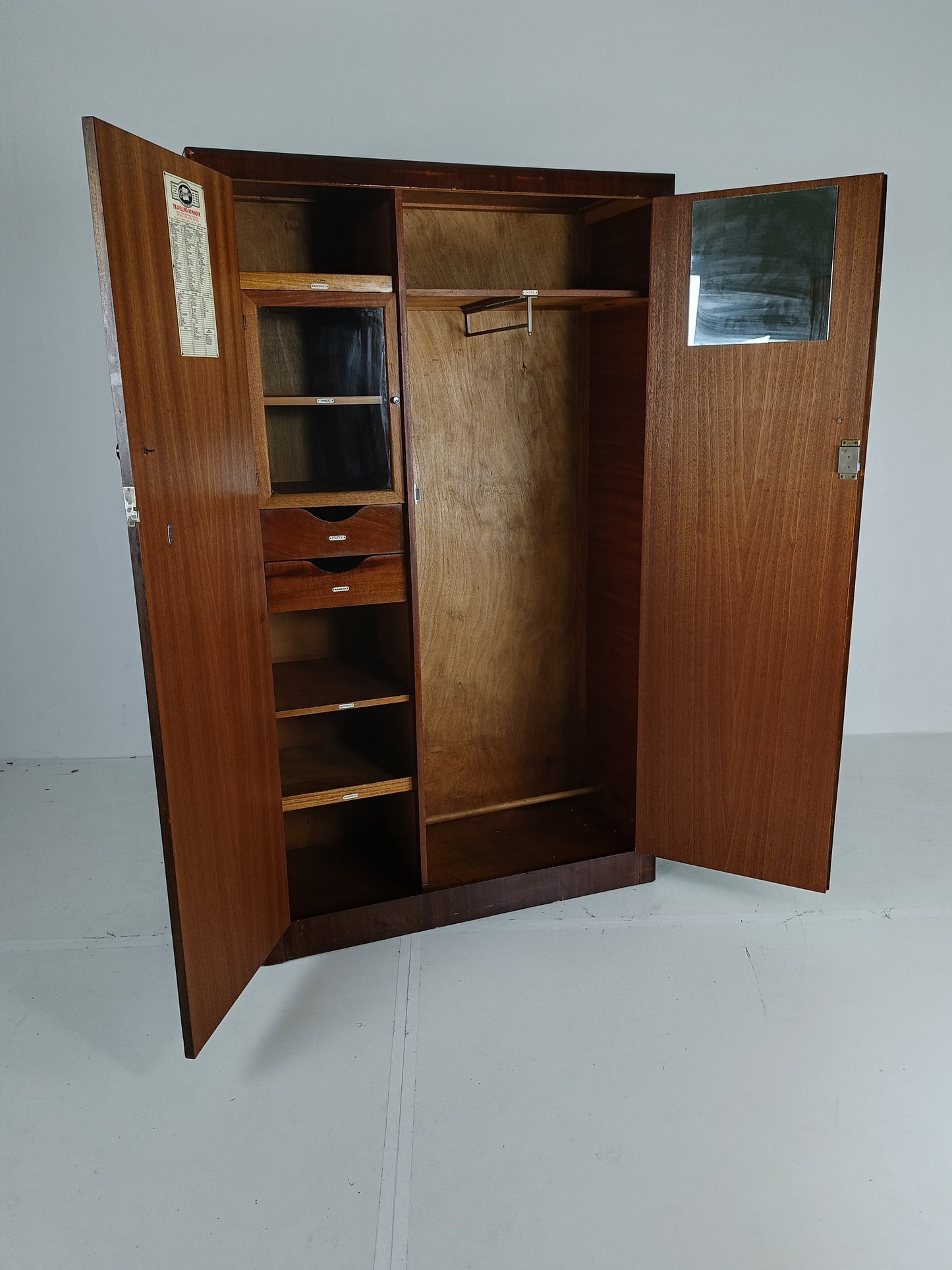 1920s, Mahogany and Oak Compactom Ltd Gentleman's Wardrobe (6)