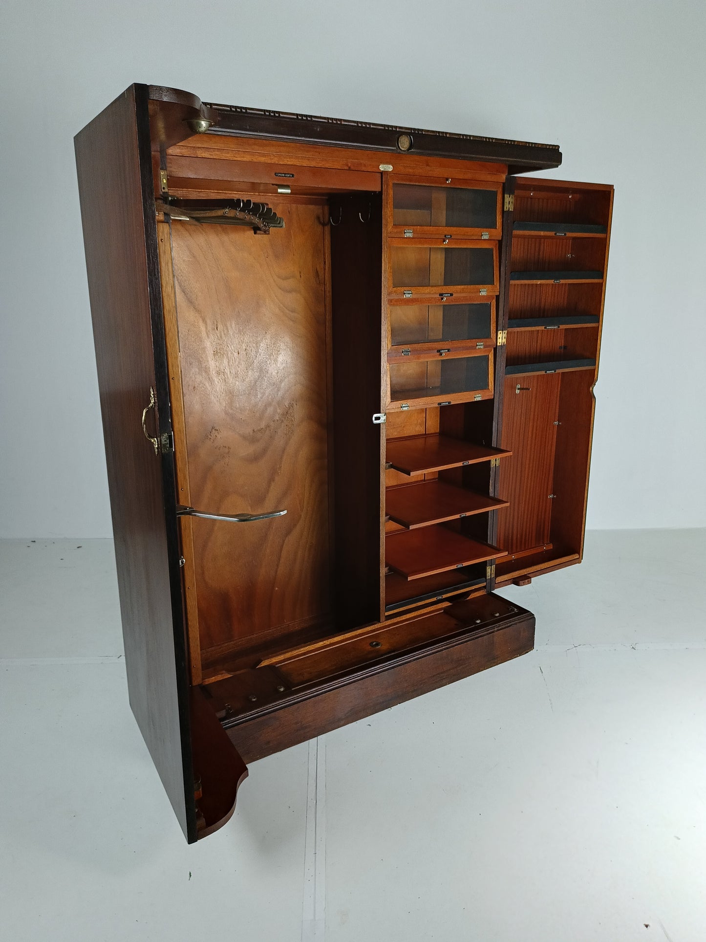 1920s, Mahogany and Oak Compactom Ltd Ladies Wardrobe
