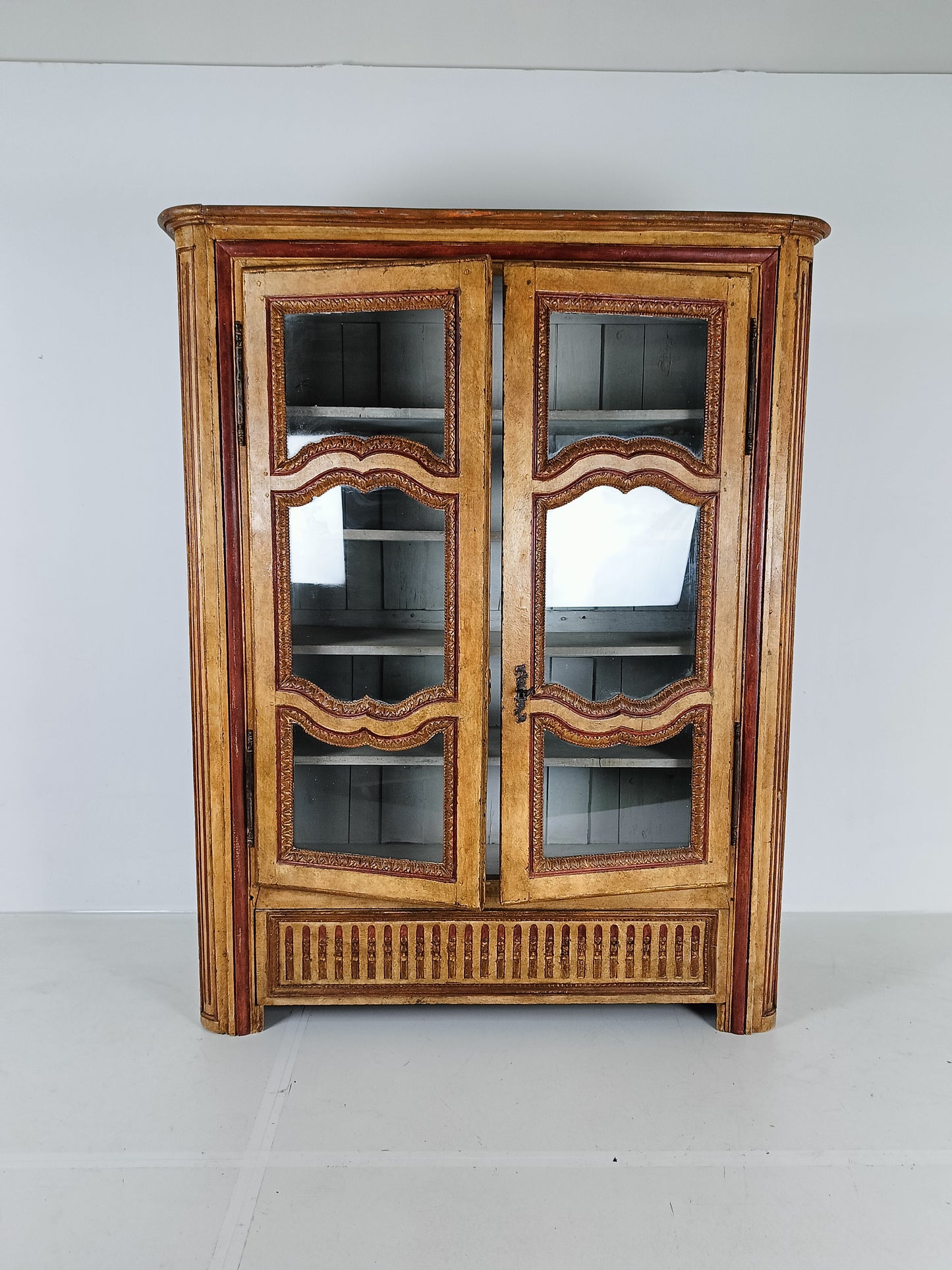 Antique Painted French Display Cabinet