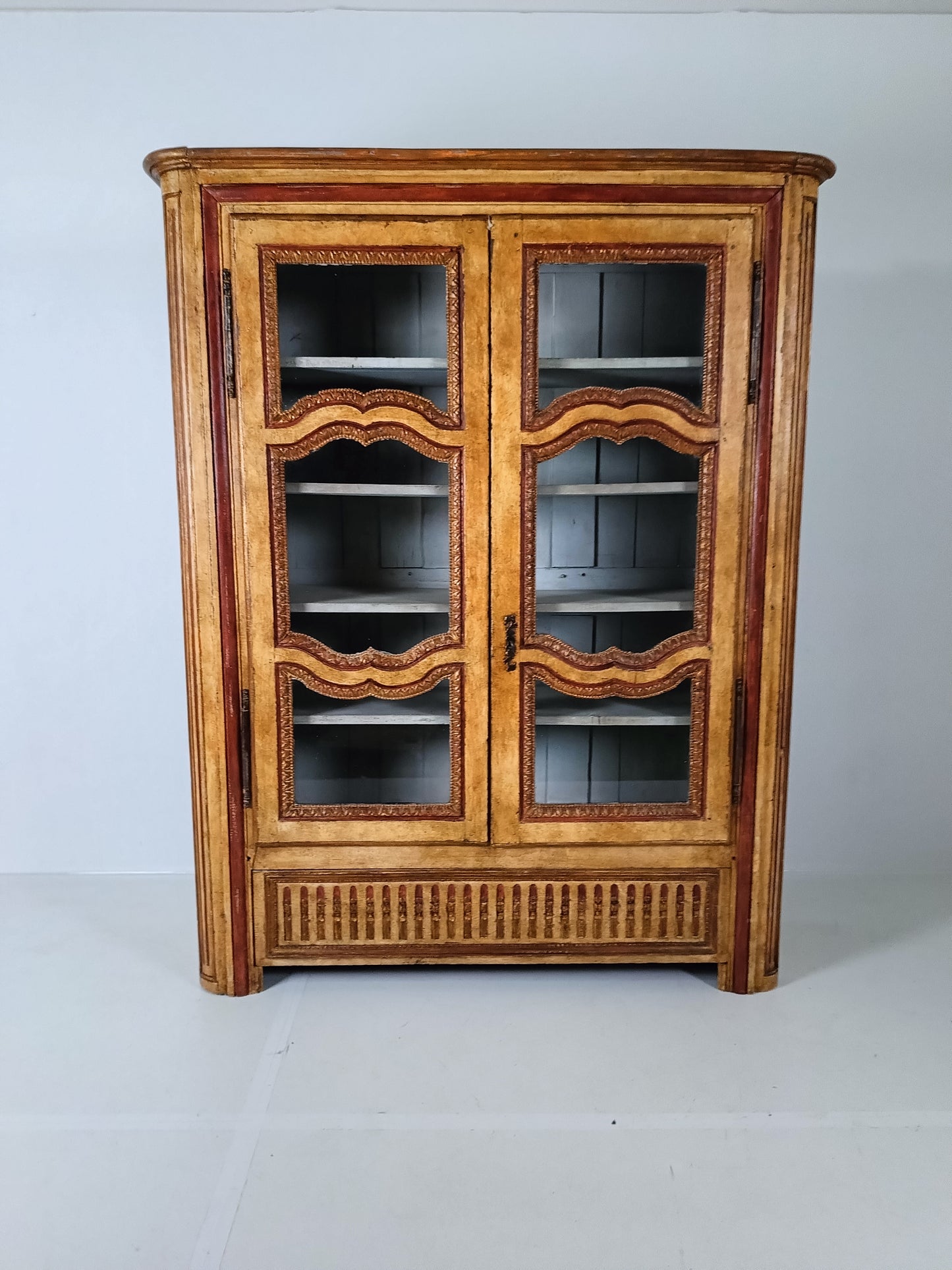 Antique Painted French Display Cabinet