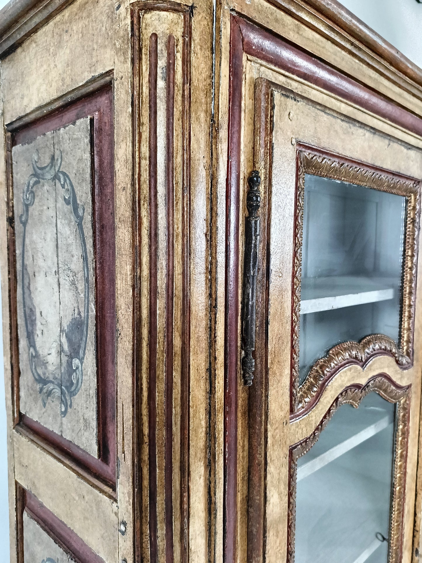 Antique Painted French Display Cabinet