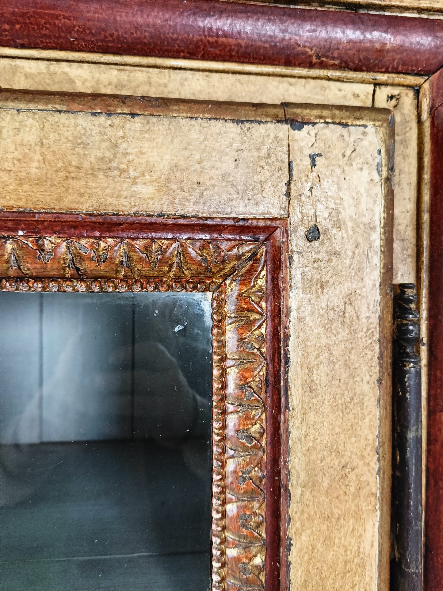 Antique Painted French Display Cabinet