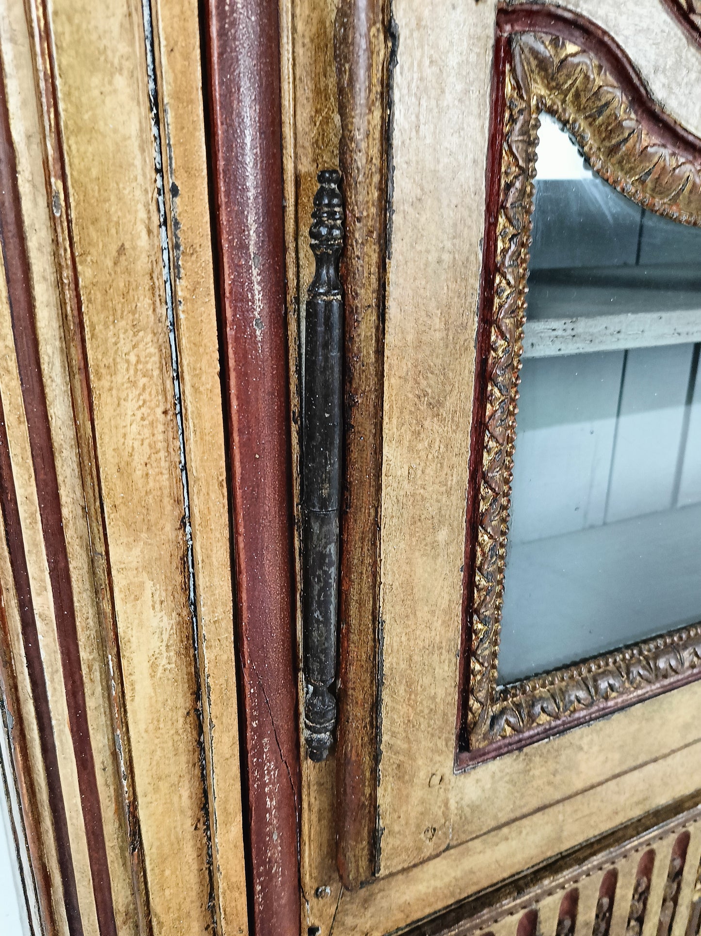 Antique Painted French Display Cabinet
