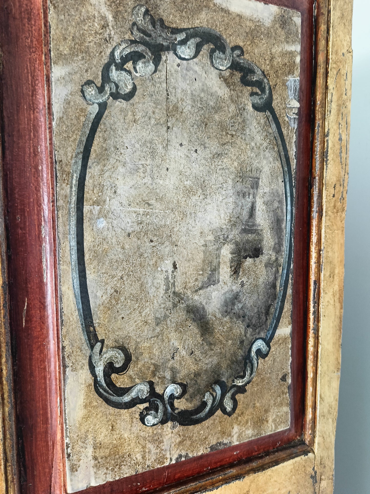 Antique Painted French Display Cabinet