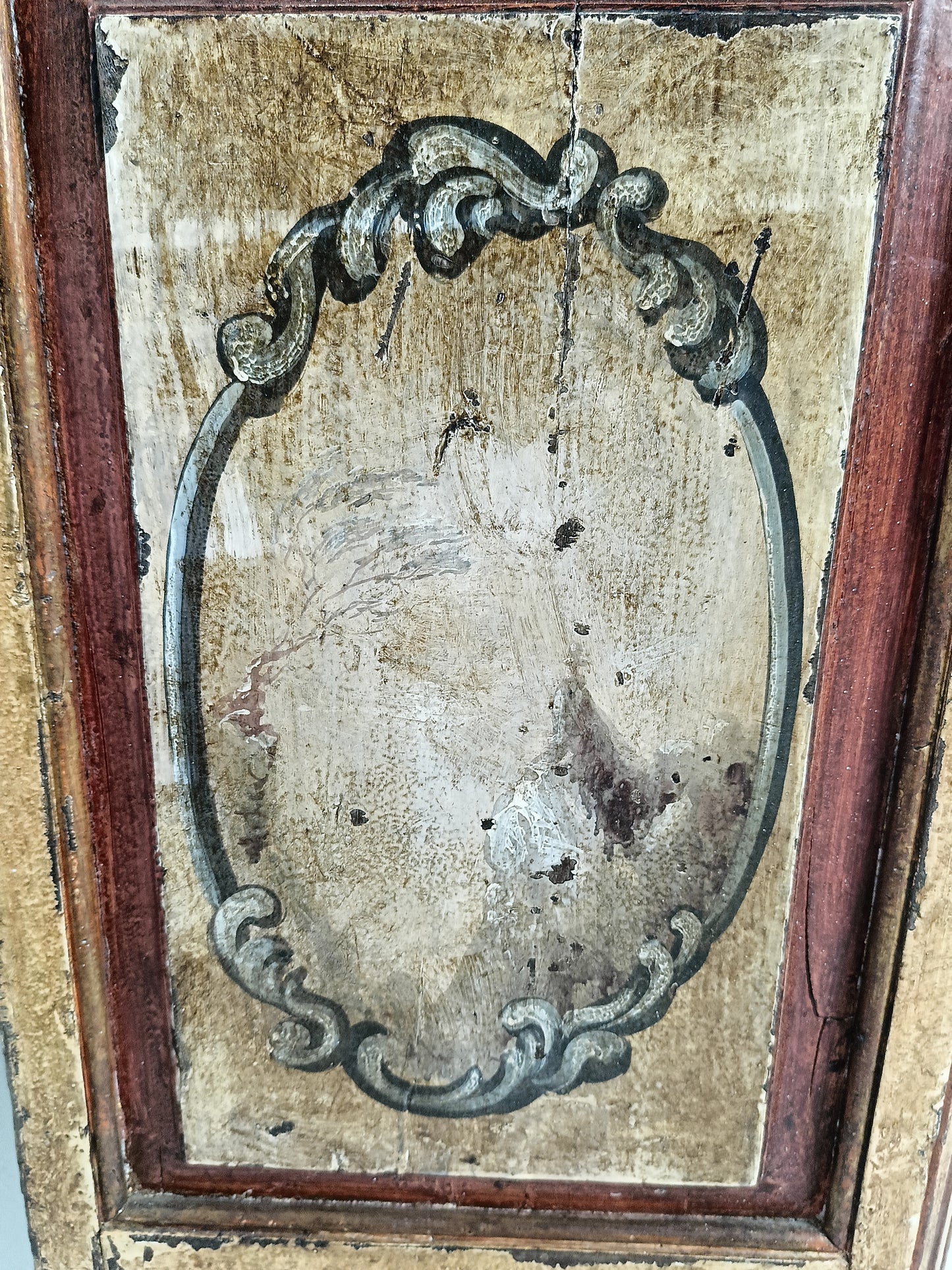 Antique Painted French Display Cabinet