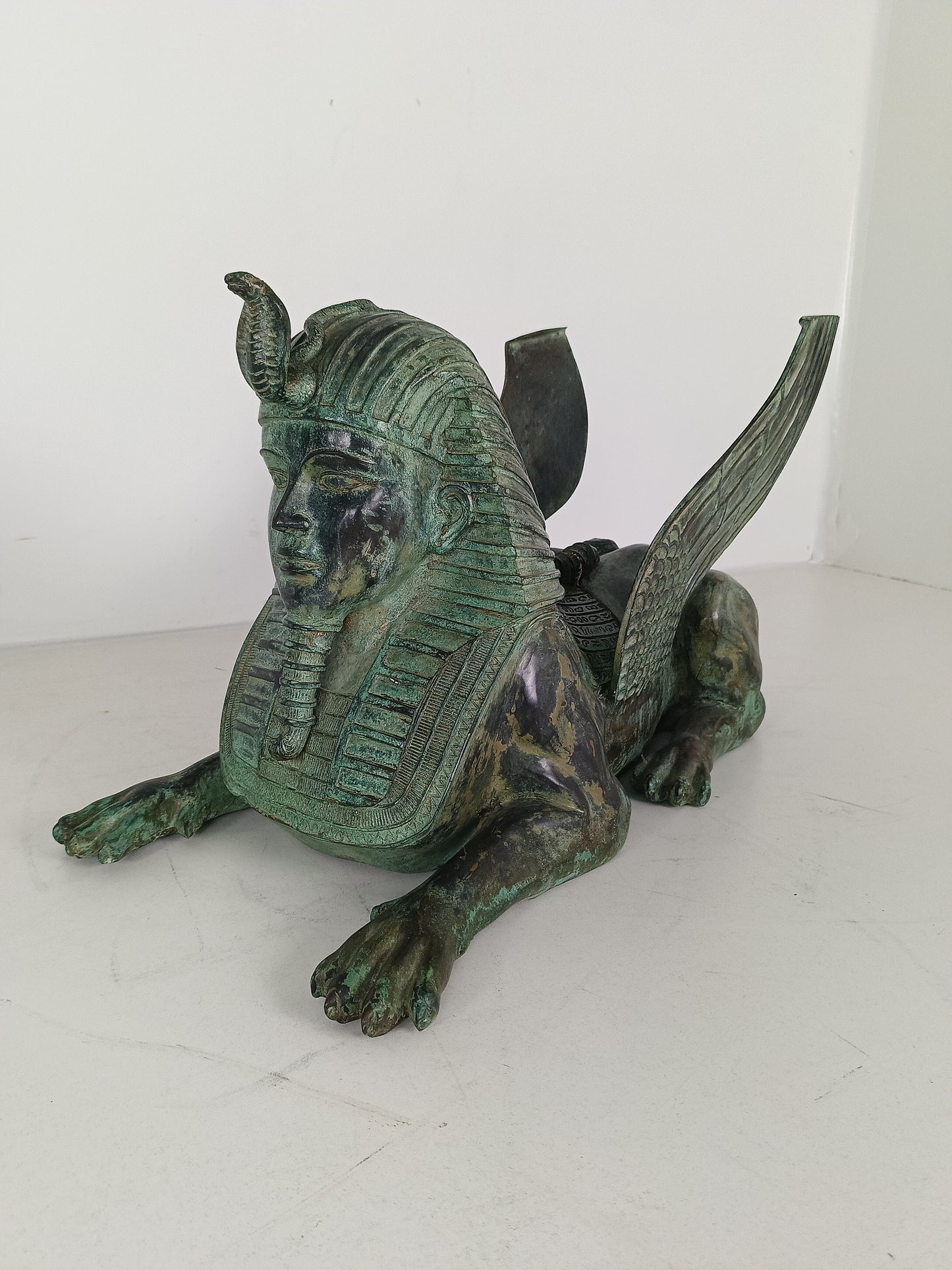 Bronze Sphinx Table With Glass Top