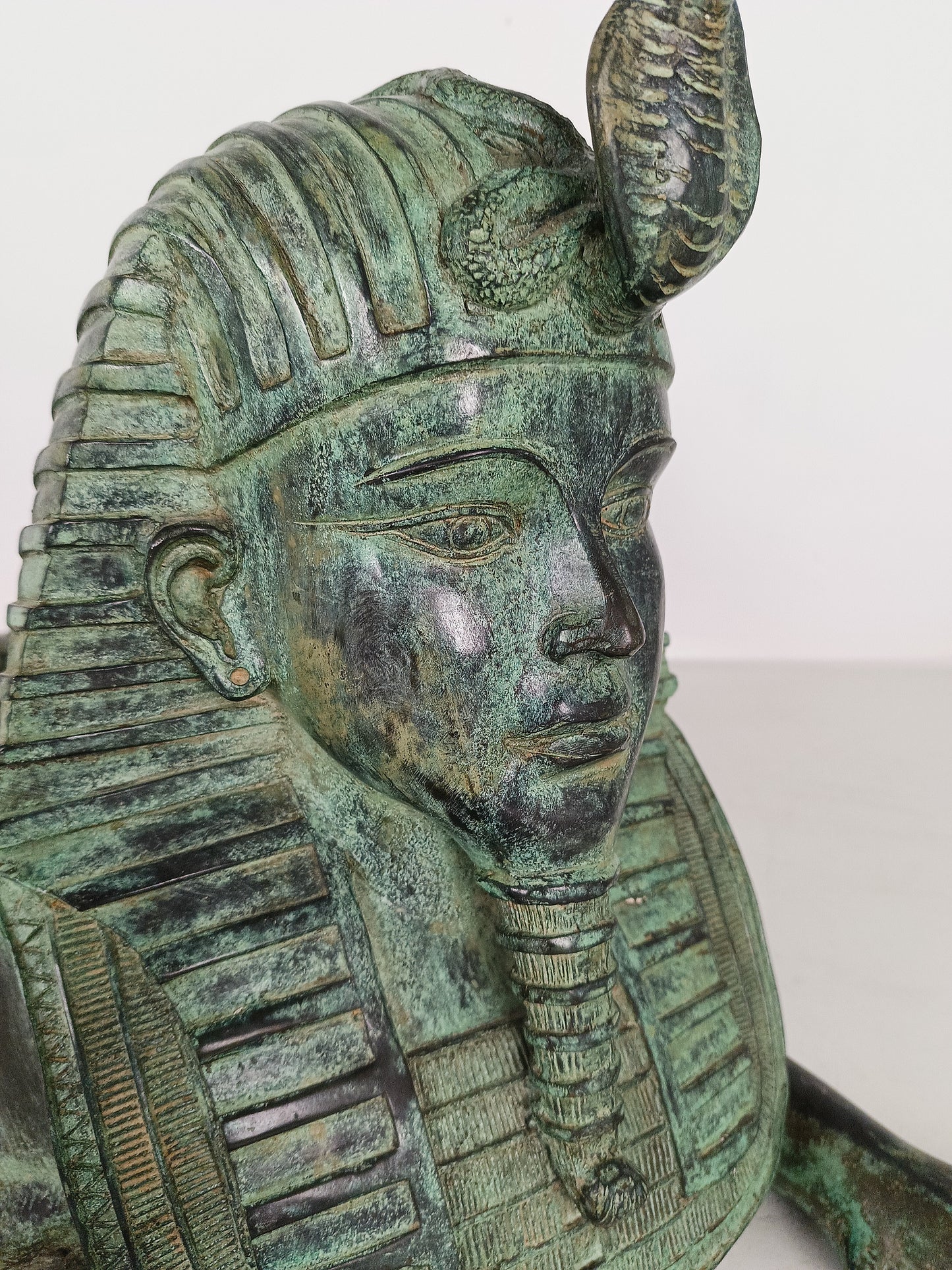 Bronze Sphinx Table With Glass Top
