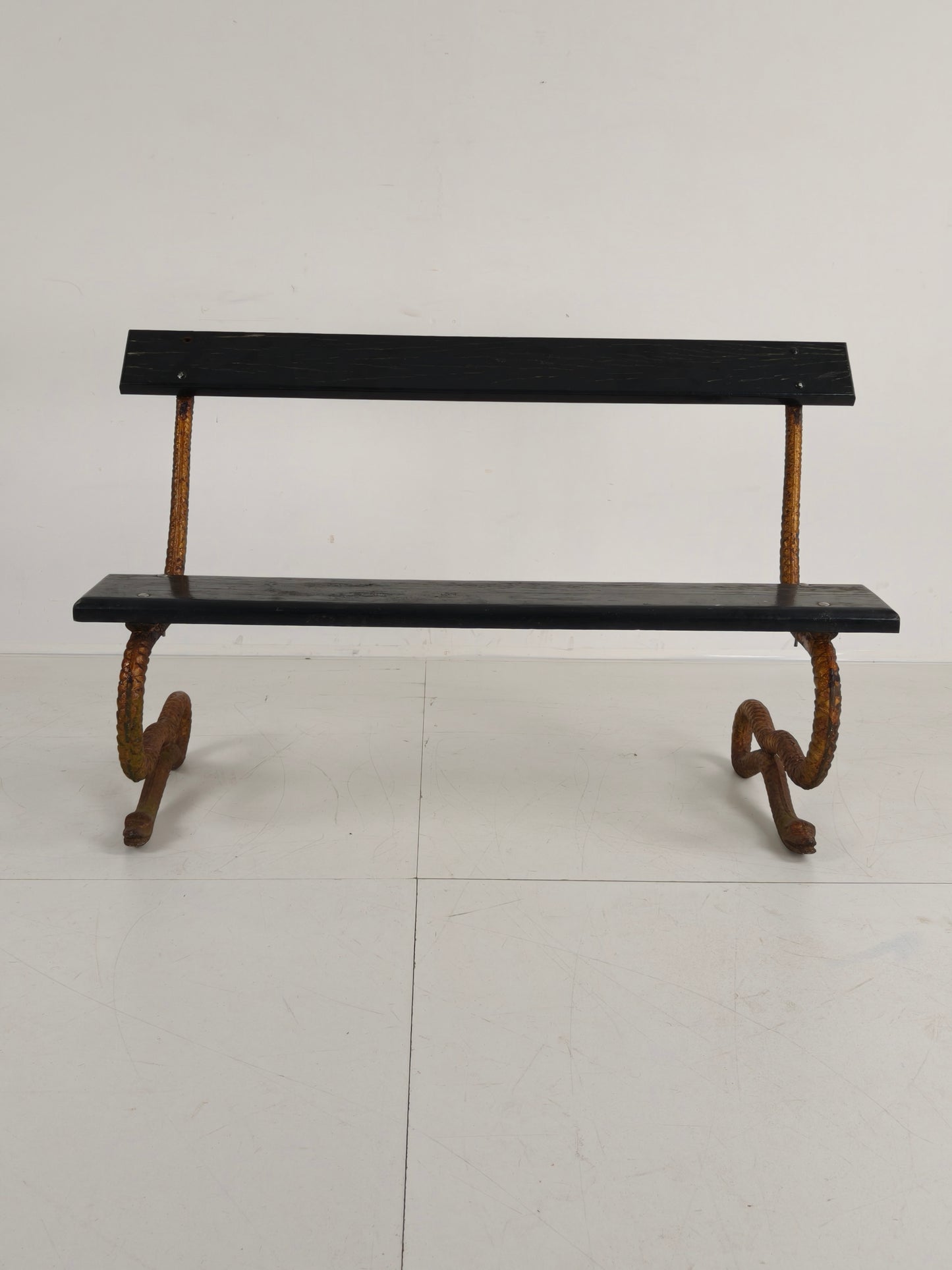 Antique Victorian Cast Iron Snake Garden Bench