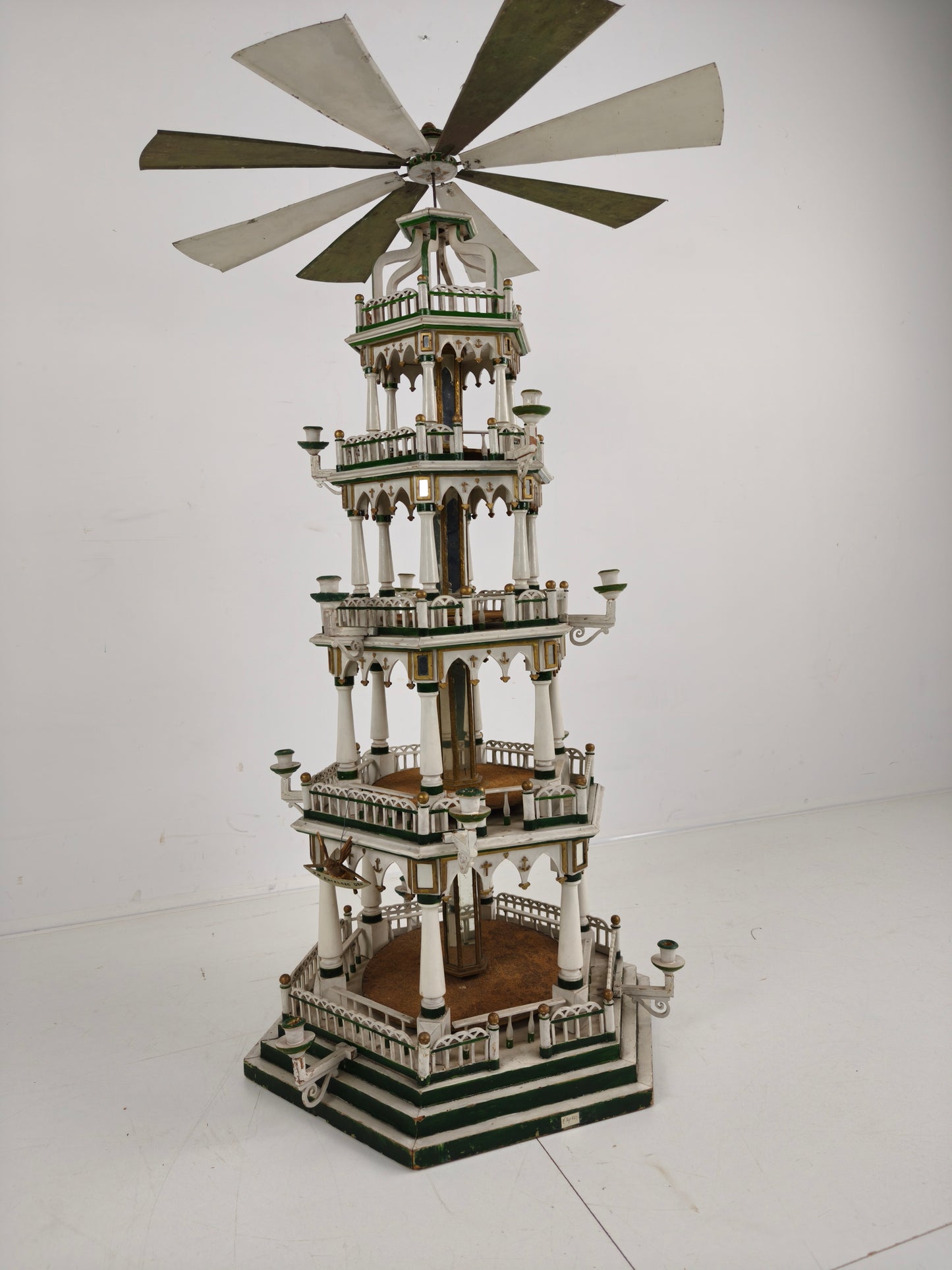 19th Century Handmade Christmas Pyramid – Rare and Beautiful German Folk Art Piece