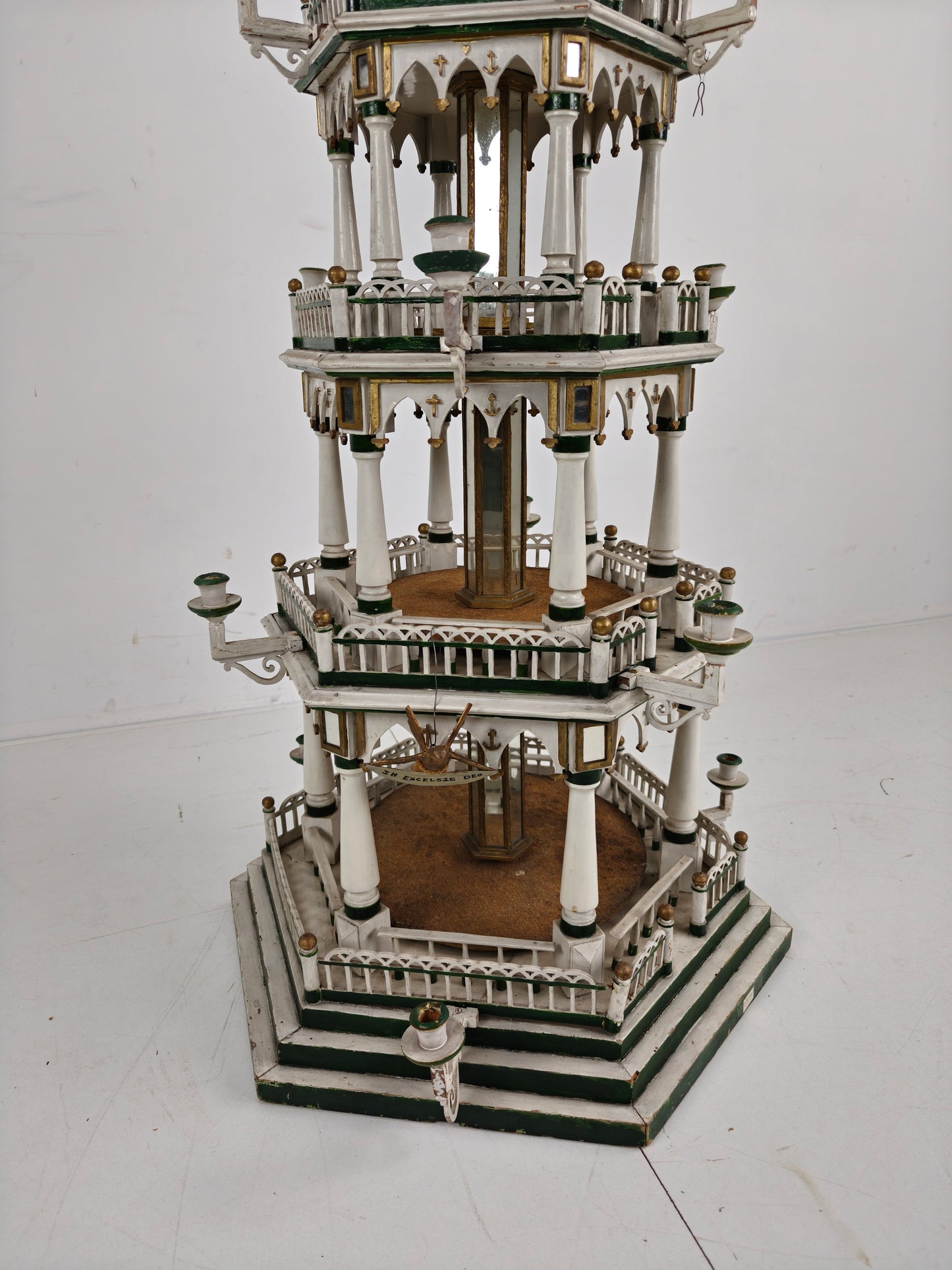 19th Century Handmade Christmas Pyramid – Rare and Beautiful German Folk Art Piece