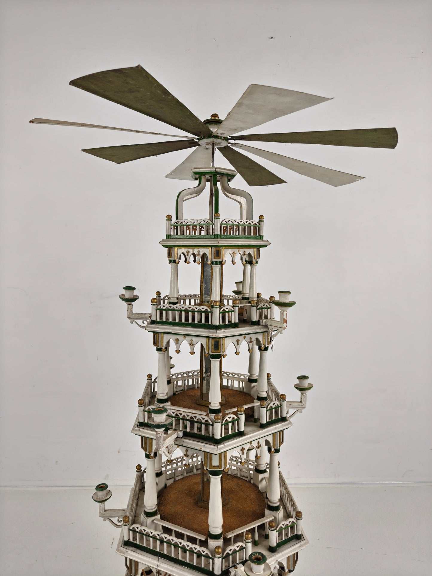 19th Century Handmade Christmas Pyramid – Rare and Beautiful German Folk Art Piece