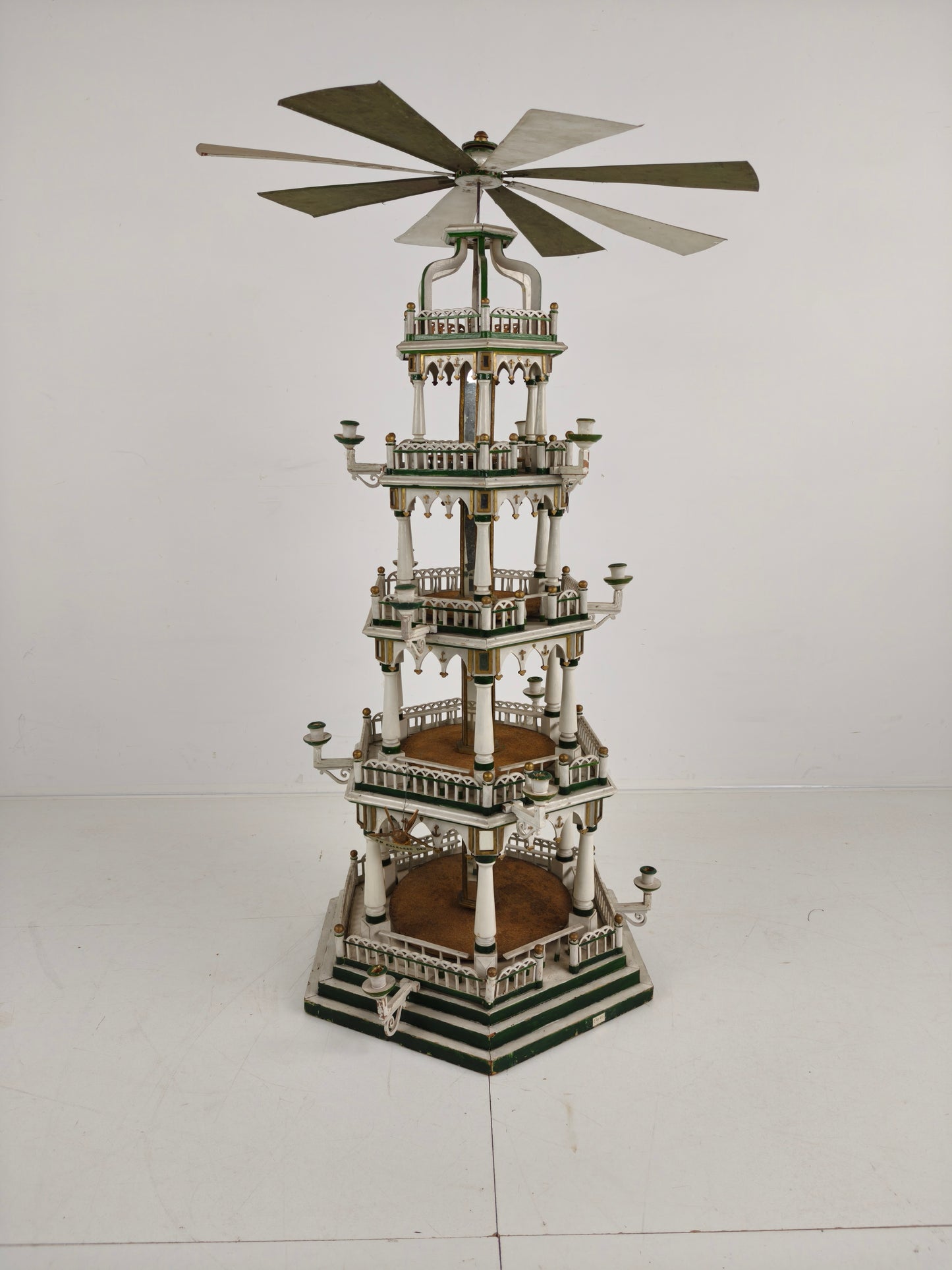 19th Century Handmade Christmas Pyramid – Rare and Beautiful German Folk Art Piece