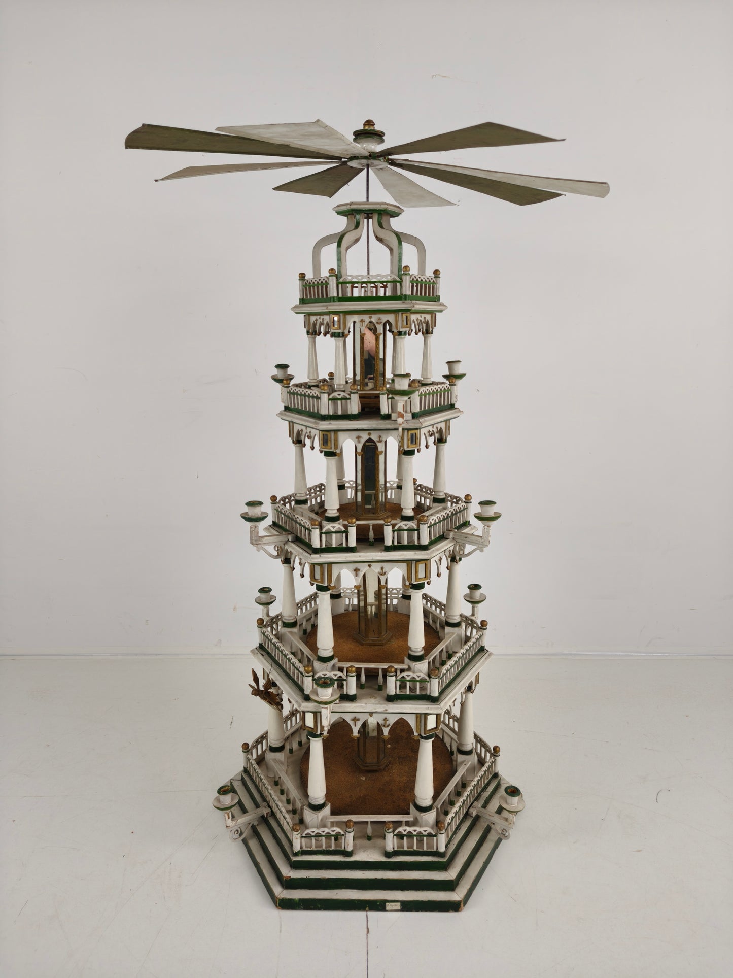 19th Century Handmade Christmas Pyramid – Rare and Beautiful German Folk Art Piece