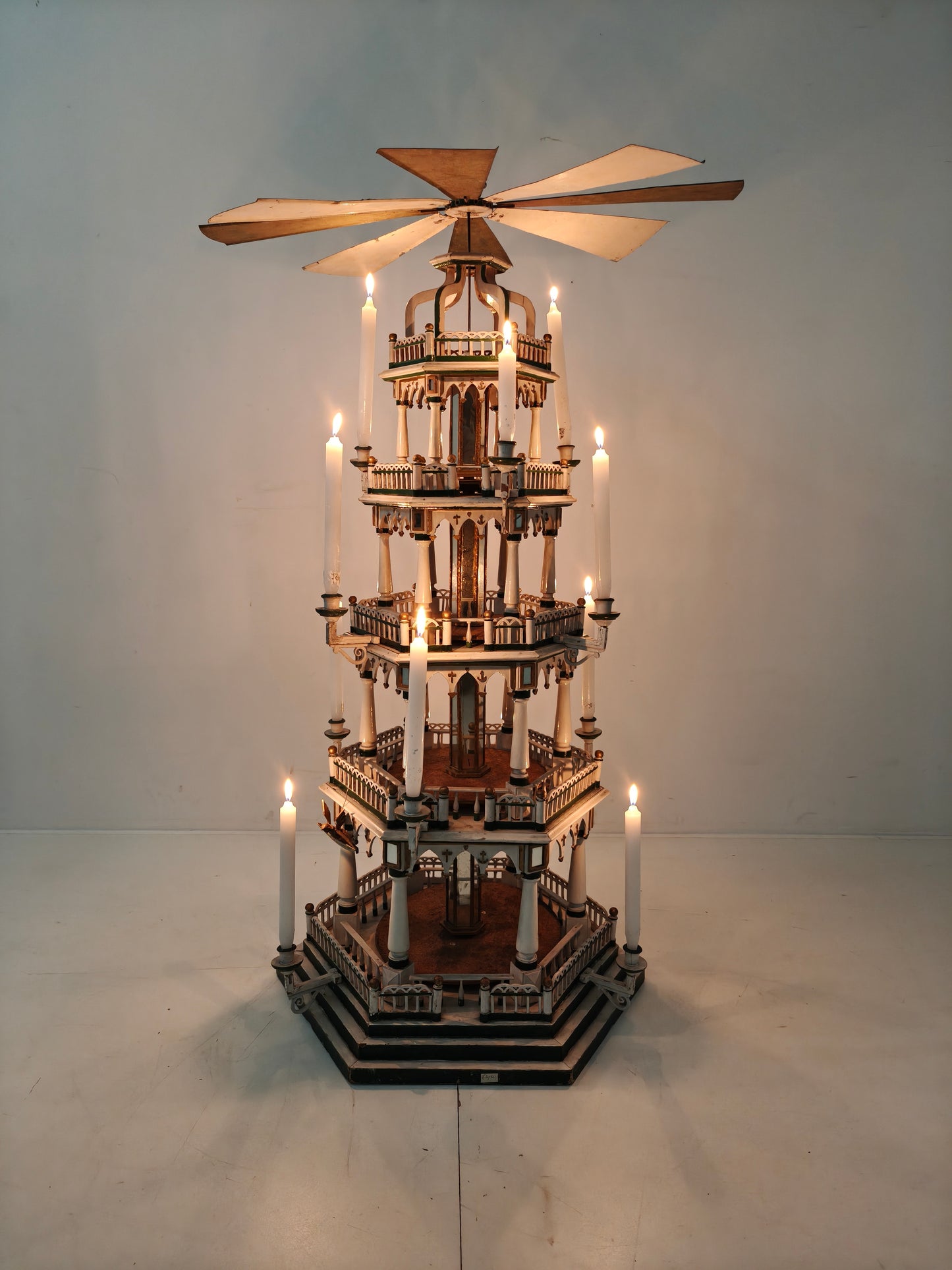 19th Century Handmade Christmas Pyramid – Rare and Beautiful German Folk Art Piece