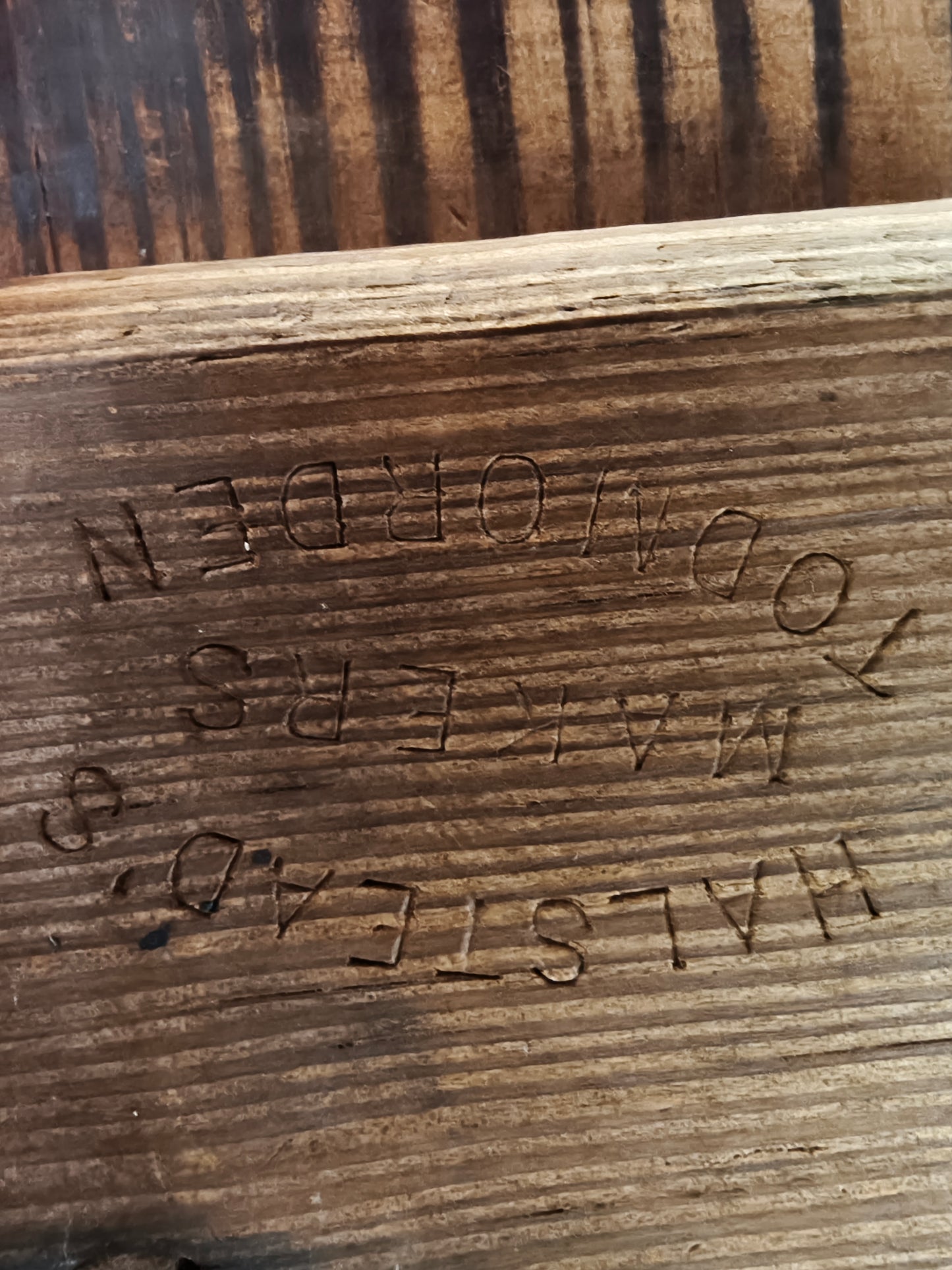Victorian Pitch Pine Railway Bench – Halstead’s Makers, Todmorden