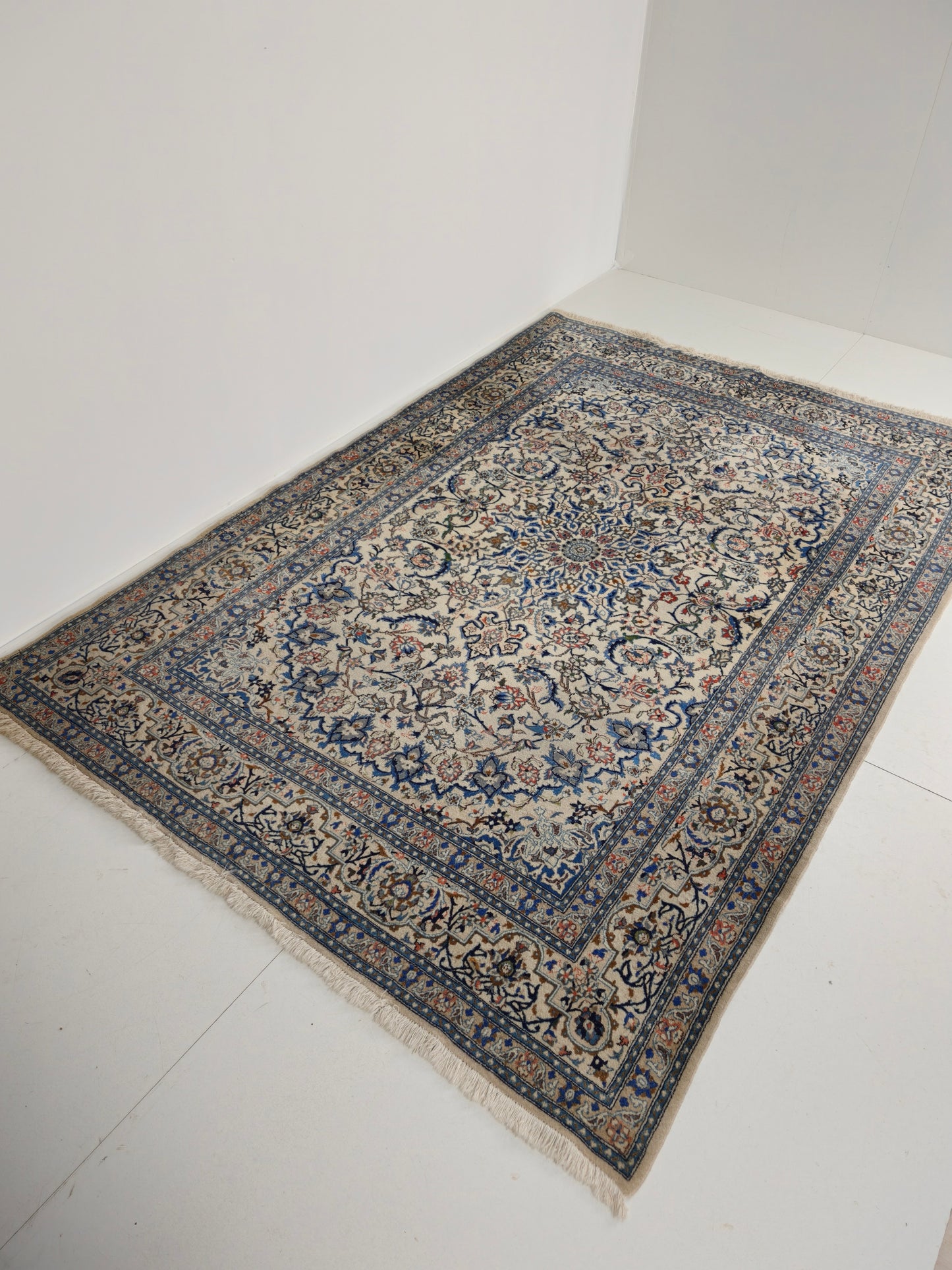 Exquisite Hand-Knotted Persian Nain Rug