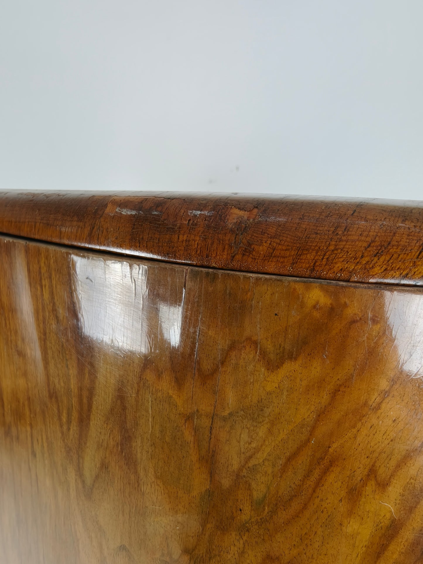 Stunning English Art Deco Burr Walnut Wardrobe – 1930s