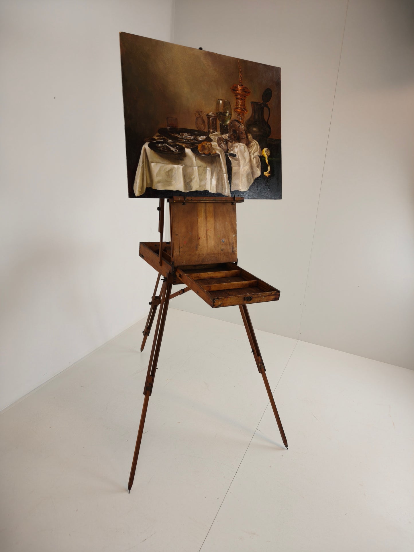 French Metamorphic Traveling Painter’s Box Easel – Grumbacher – BREV. S.G.D.G.