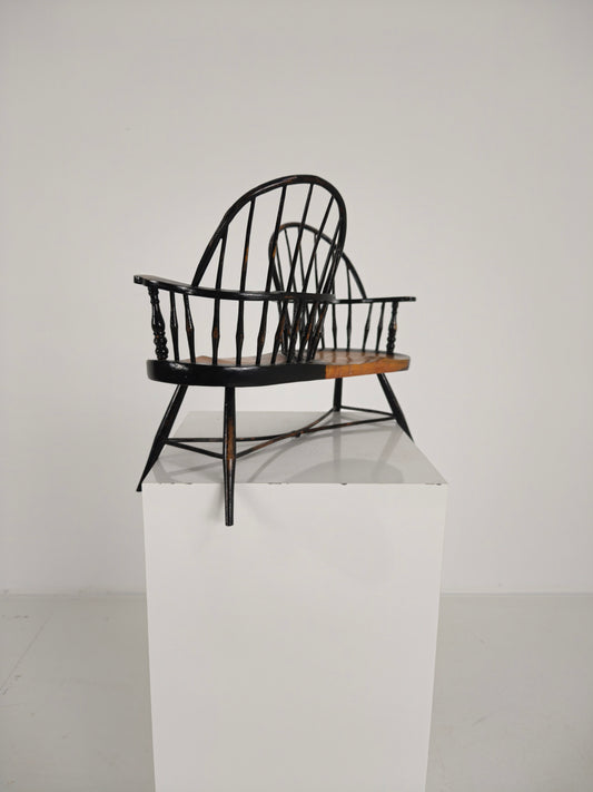Charming Early 20th Century Decorative Windsor Tête-à-Tête Loveseat – Scale Model