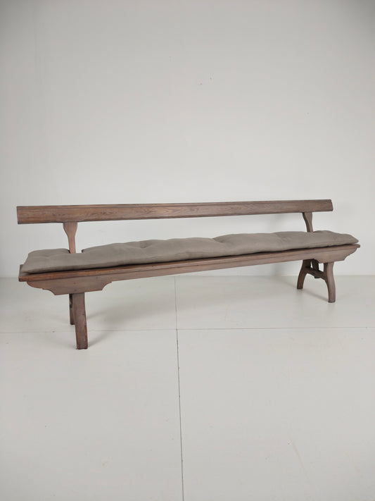 Victorian Pitch Pine Railway Bench – Rare Reversible Backrest Design