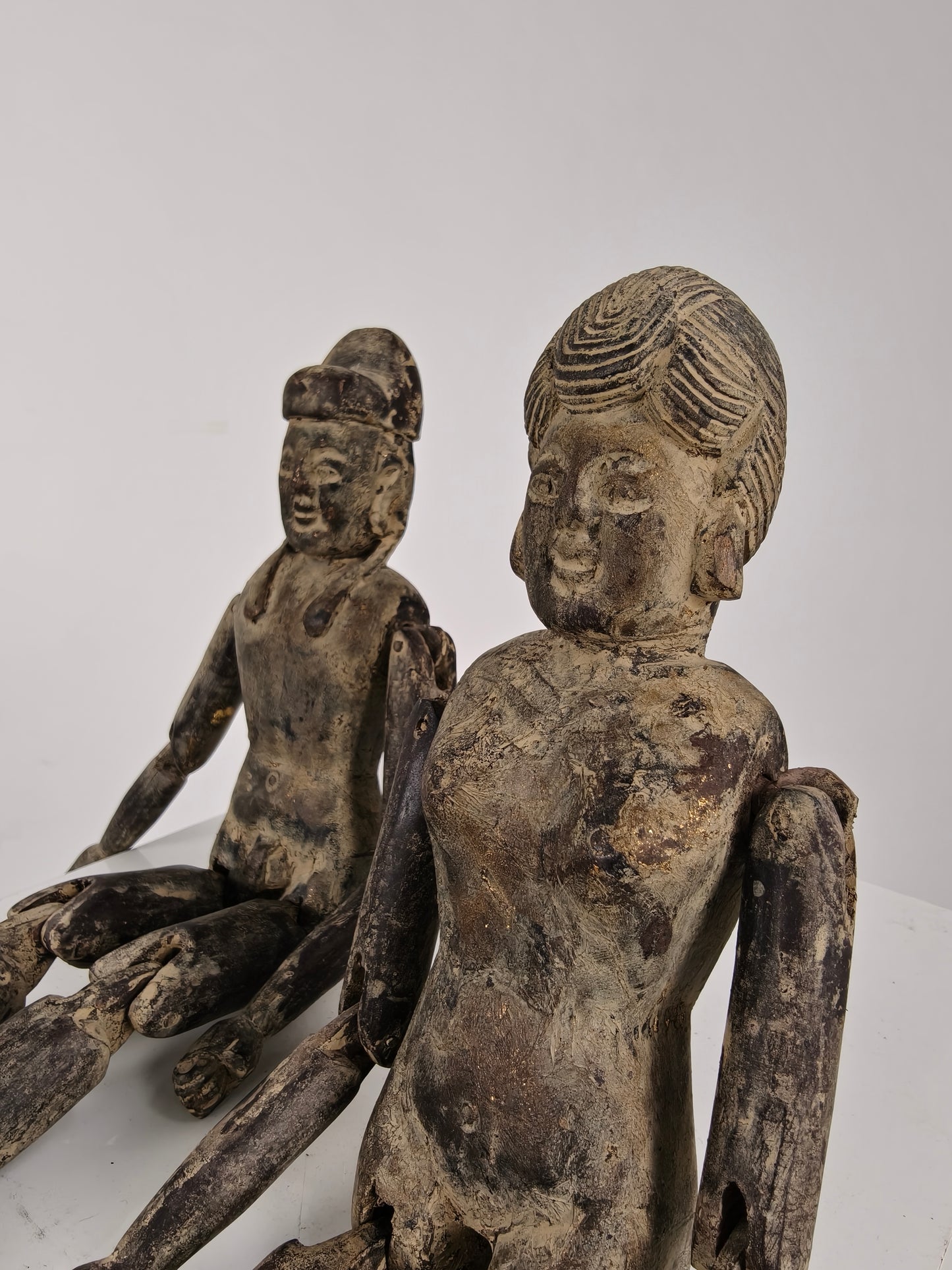 Antique Pair of Chinese Wooden Fertility Dolls – Boy & Girl Figures