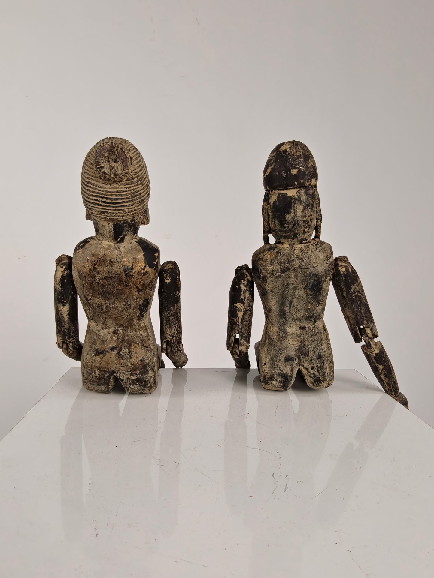 Antique Pair of Chinese Wooden Fertility Dolls – Boy & Girl Figures