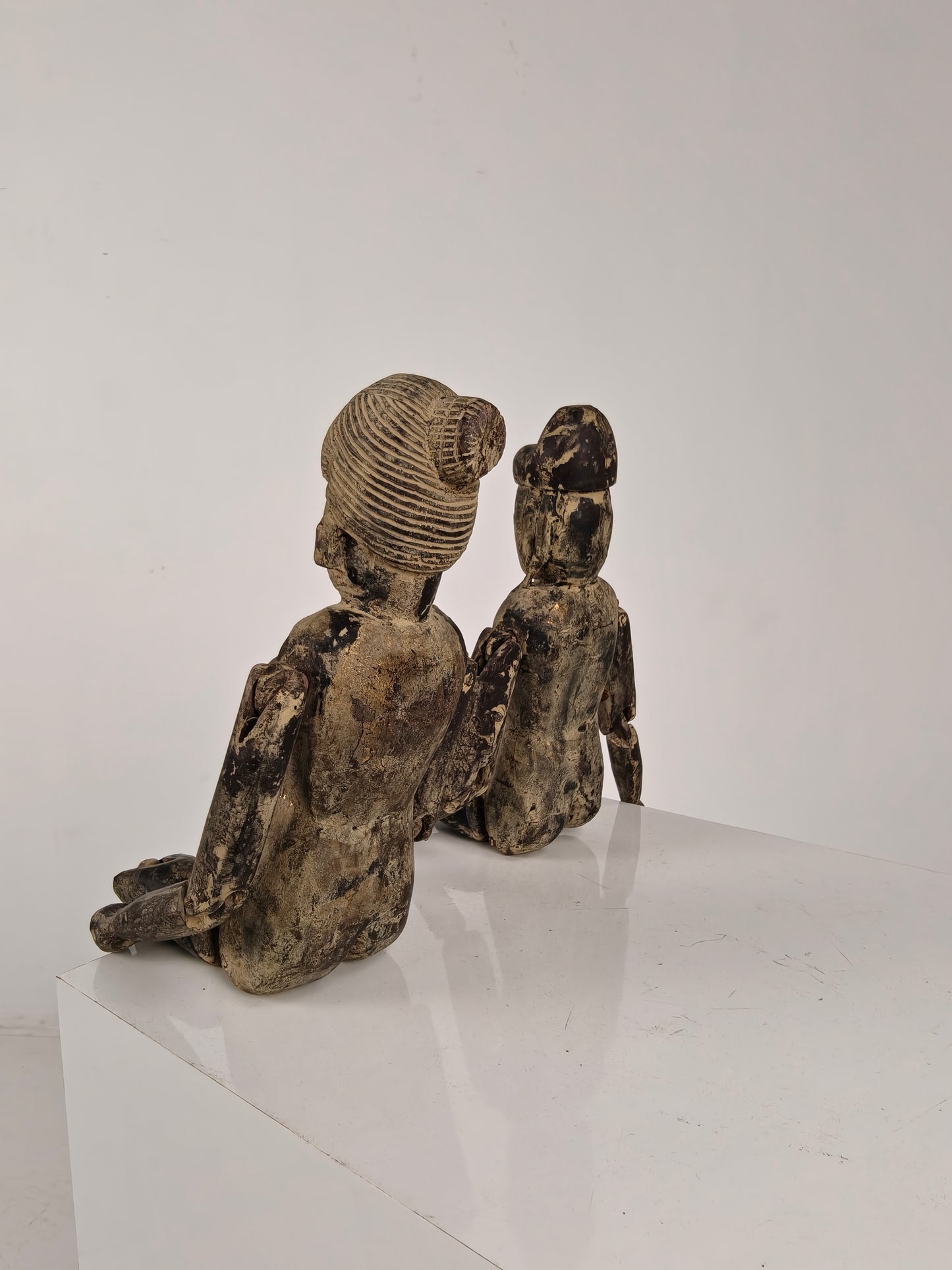 Antique Pair of Chinese Wooden Fertility Dolls – Boy & Girl Figures