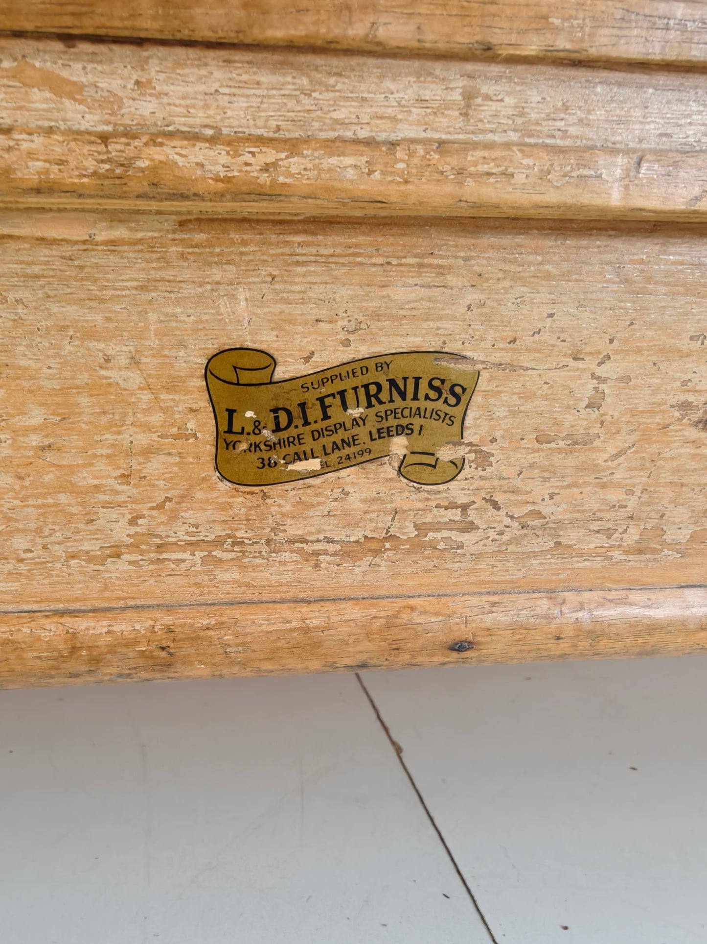 Antique English Oak & Glass Shop Counter Cabinet / Haberdashery Vitrine – c.1920