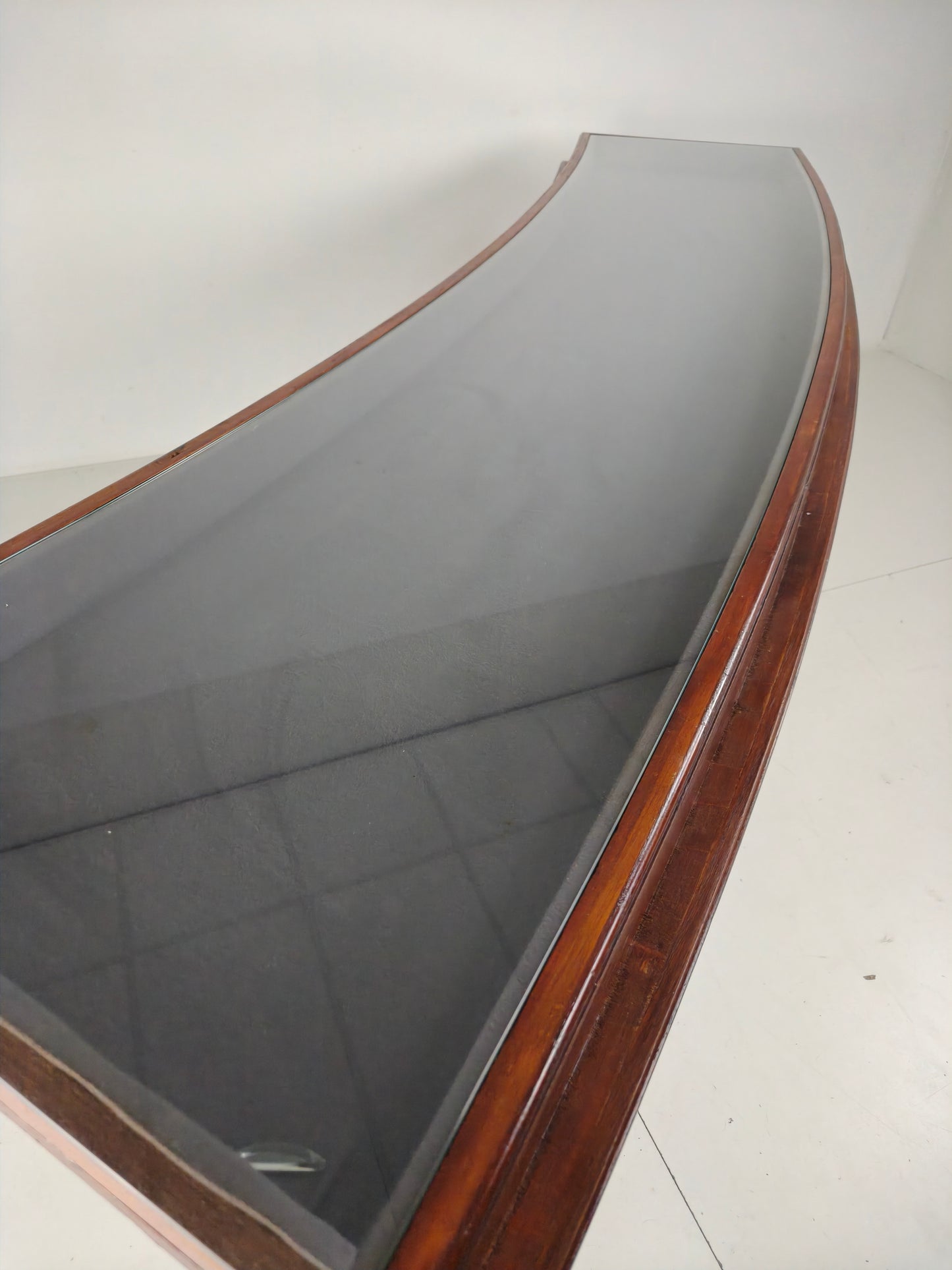 Oak Museum Display Cabinet (1940s–50s) – Horizontal Curved Model