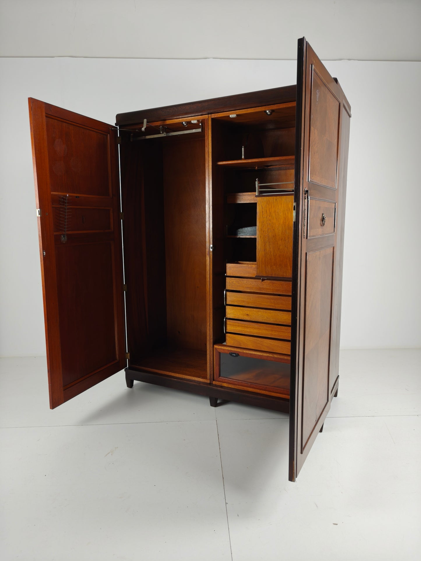 Beautiful English Art Deco 1920s Compactom Ltd Gentleman’s Wardrobe