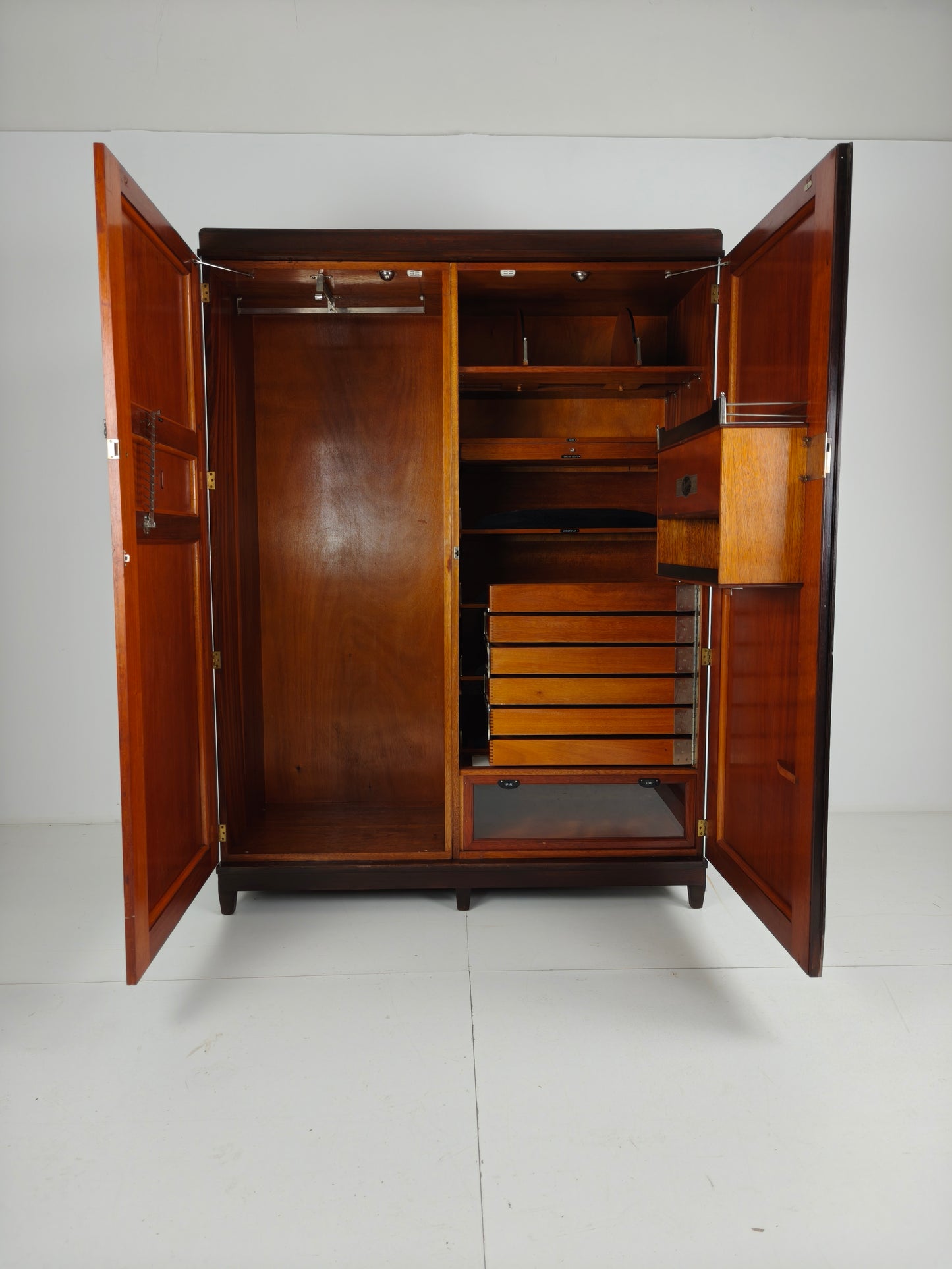 Beautiful English Art Deco 1920s Compactom Ltd Gentleman’s Wardrobe