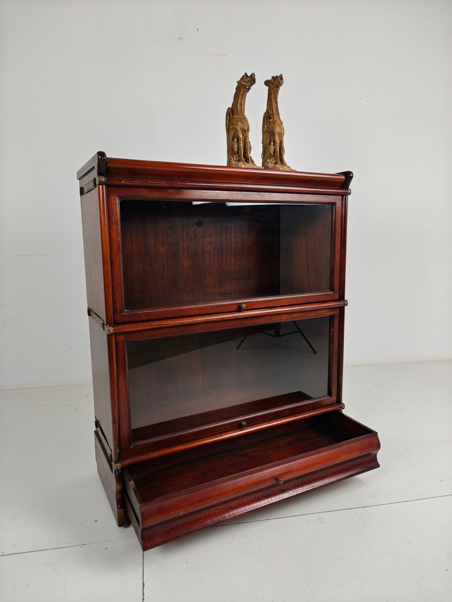 Mahogany Globe-Wernicke Modular Bookcase with Under-Drawers