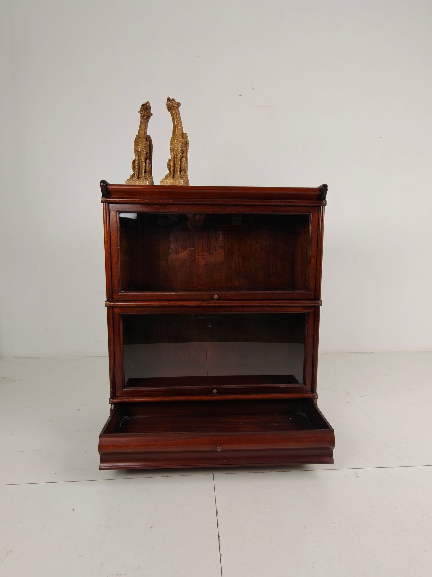 Mahogany Globe-Wernicke Modular Bookcase with Under-Drawers
