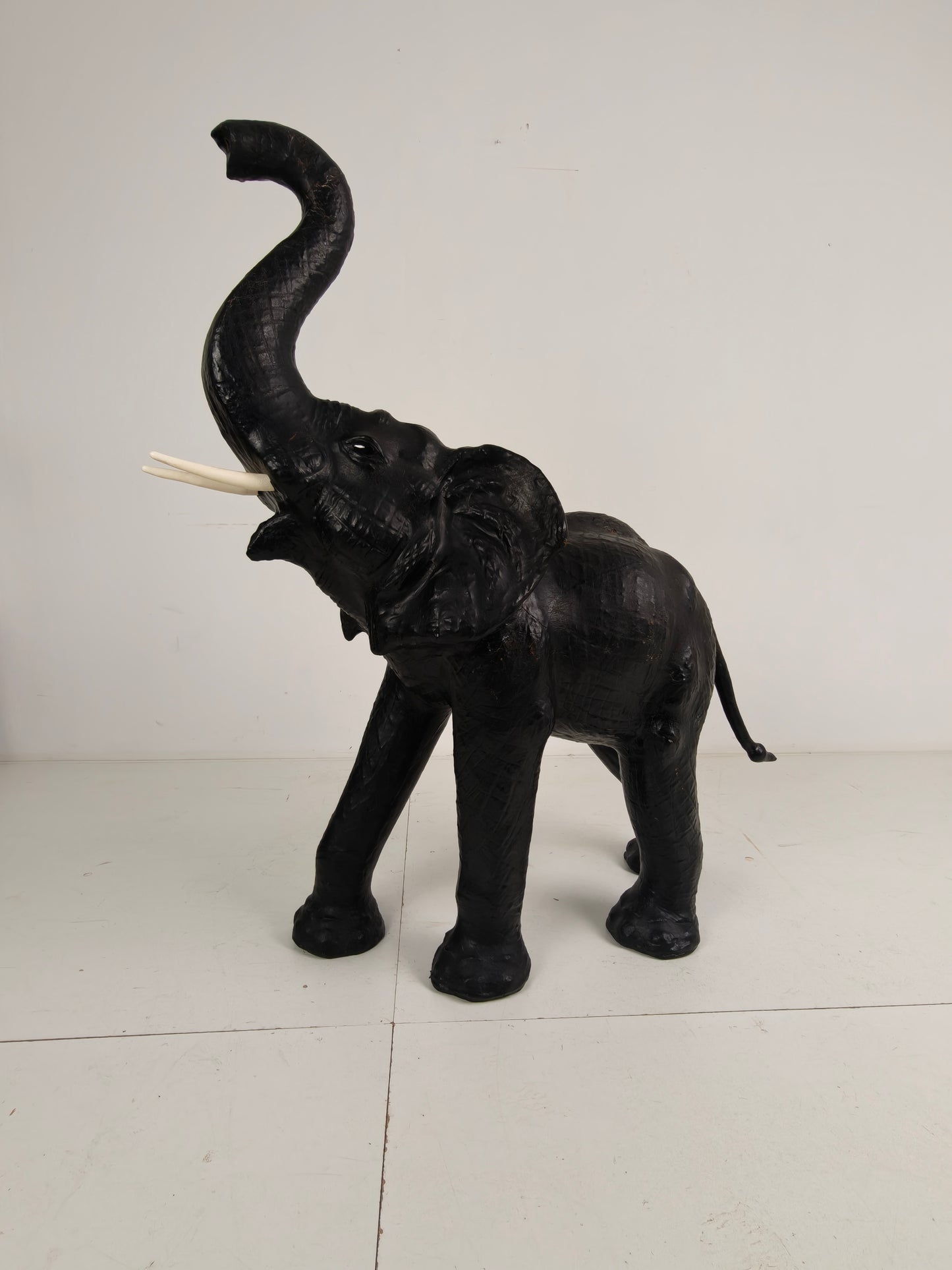Extra Large Leather Elephant Sculpture 130 cm – ca. 1950