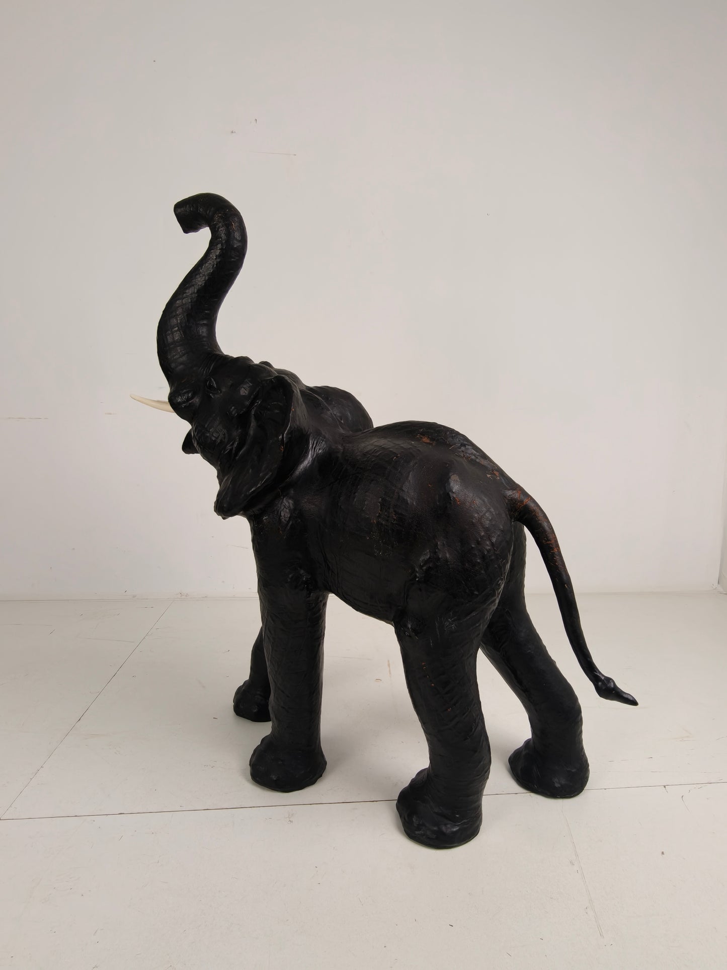 Extra Large Leather Elephant Sculpture 130 cm – ca. 1950