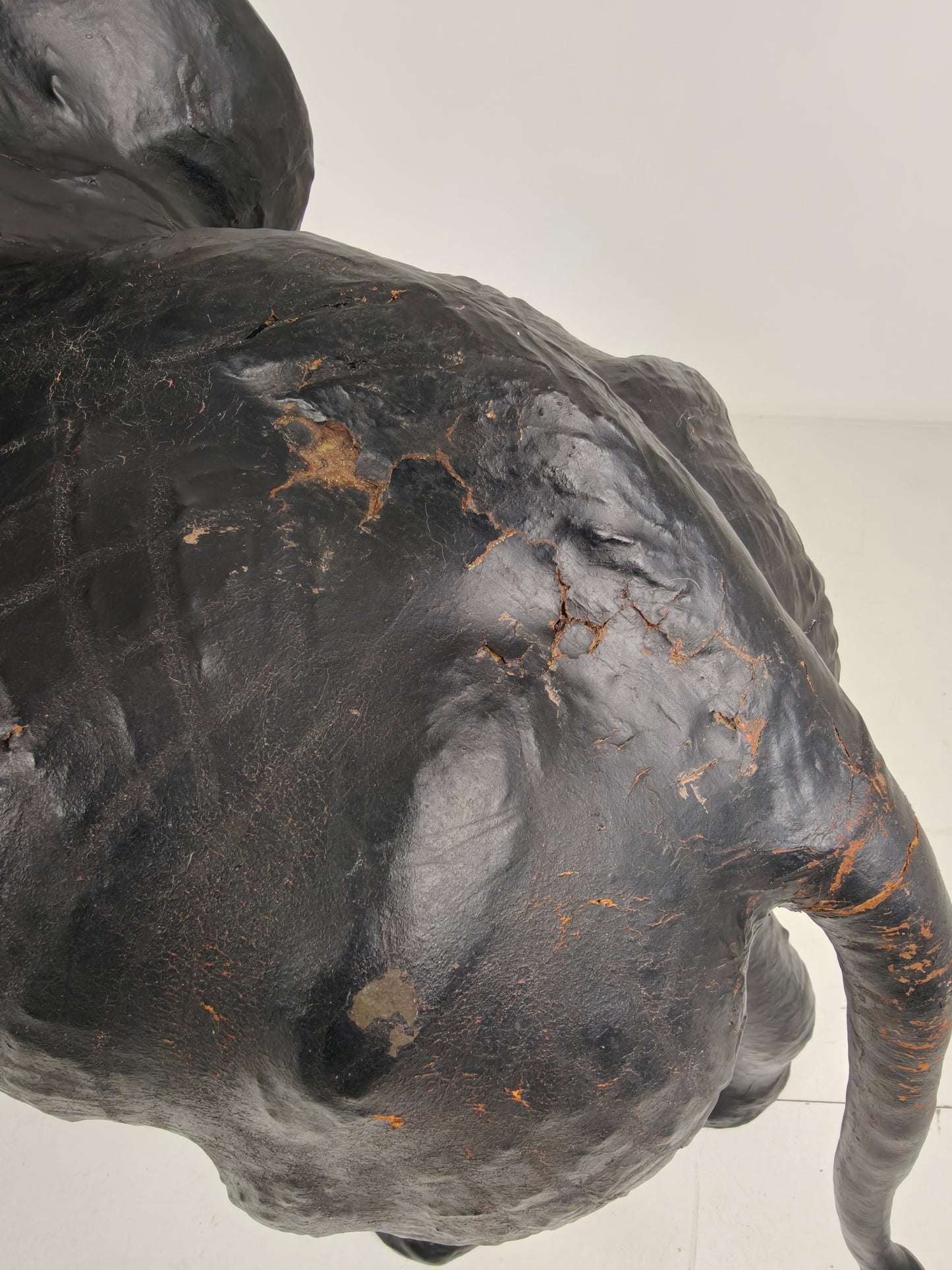 Extra Large Leather Elephant Sculpture 130 cm – ca. 1950