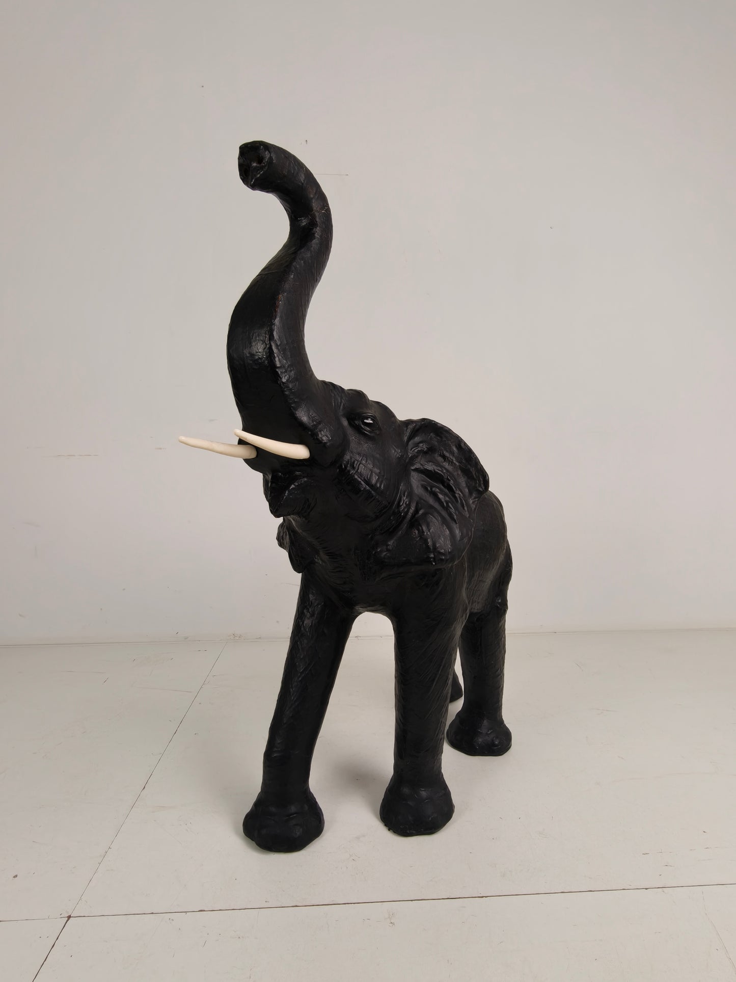Extra Large Leather Elephant Sculpture 130 cm – ca. 1950