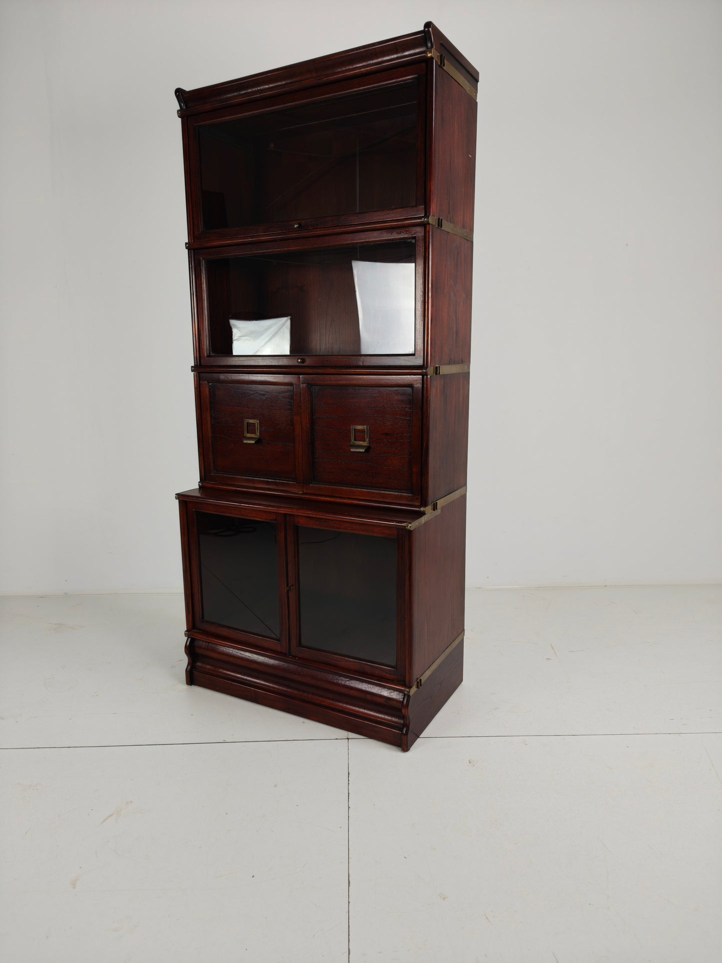 English Mahogany Bookcase – Globe Style – Modular – Late 20th Century