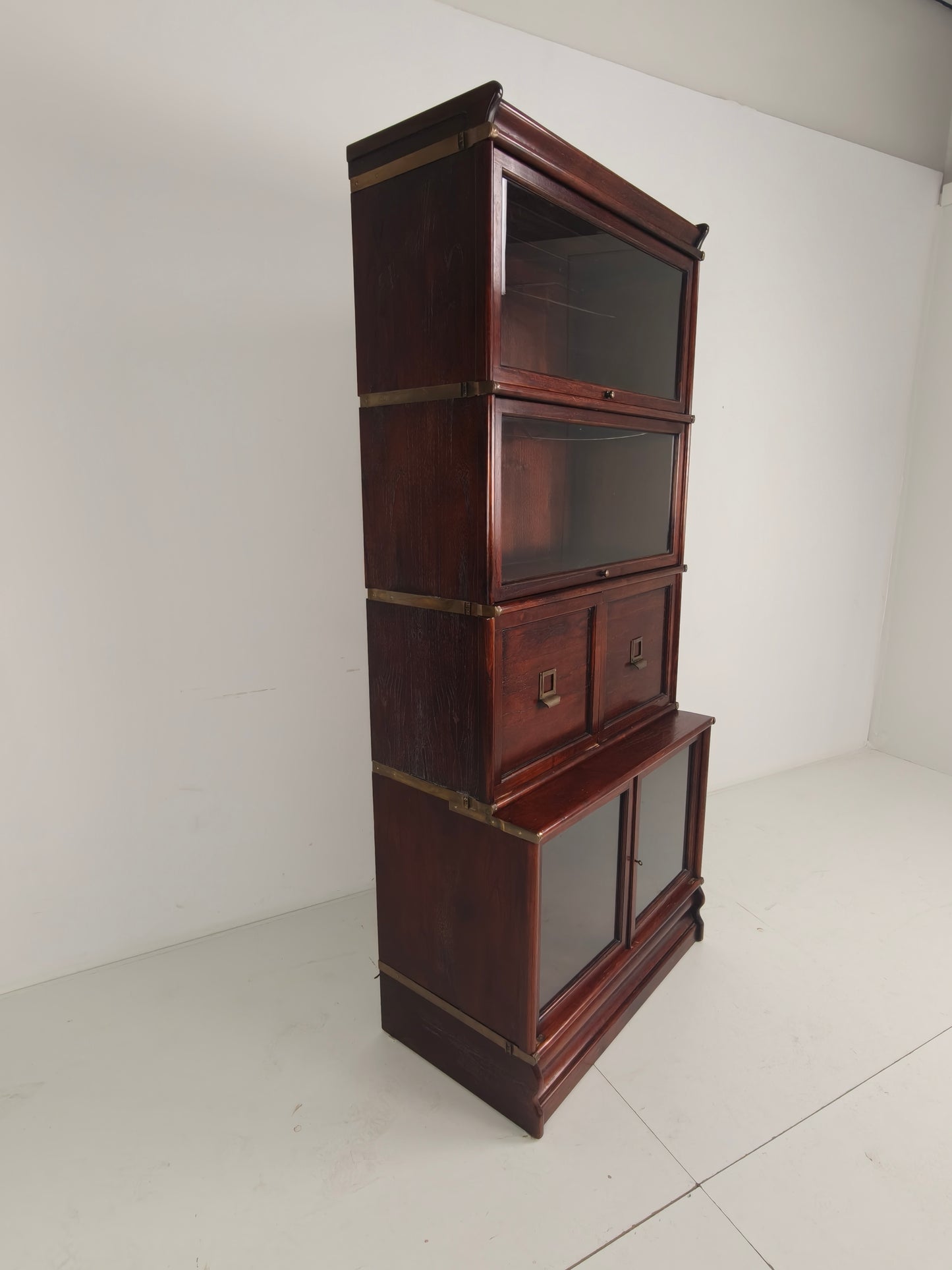 English Mahogany Bookcase – Globe Style – Modular – Late 20th Century